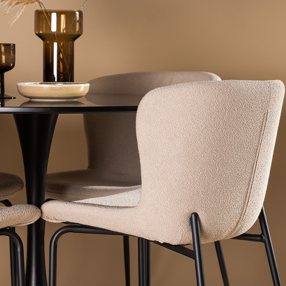 Spisegruppe Venture Home Glade Ø 100 cm med 4 Modesto Stoler