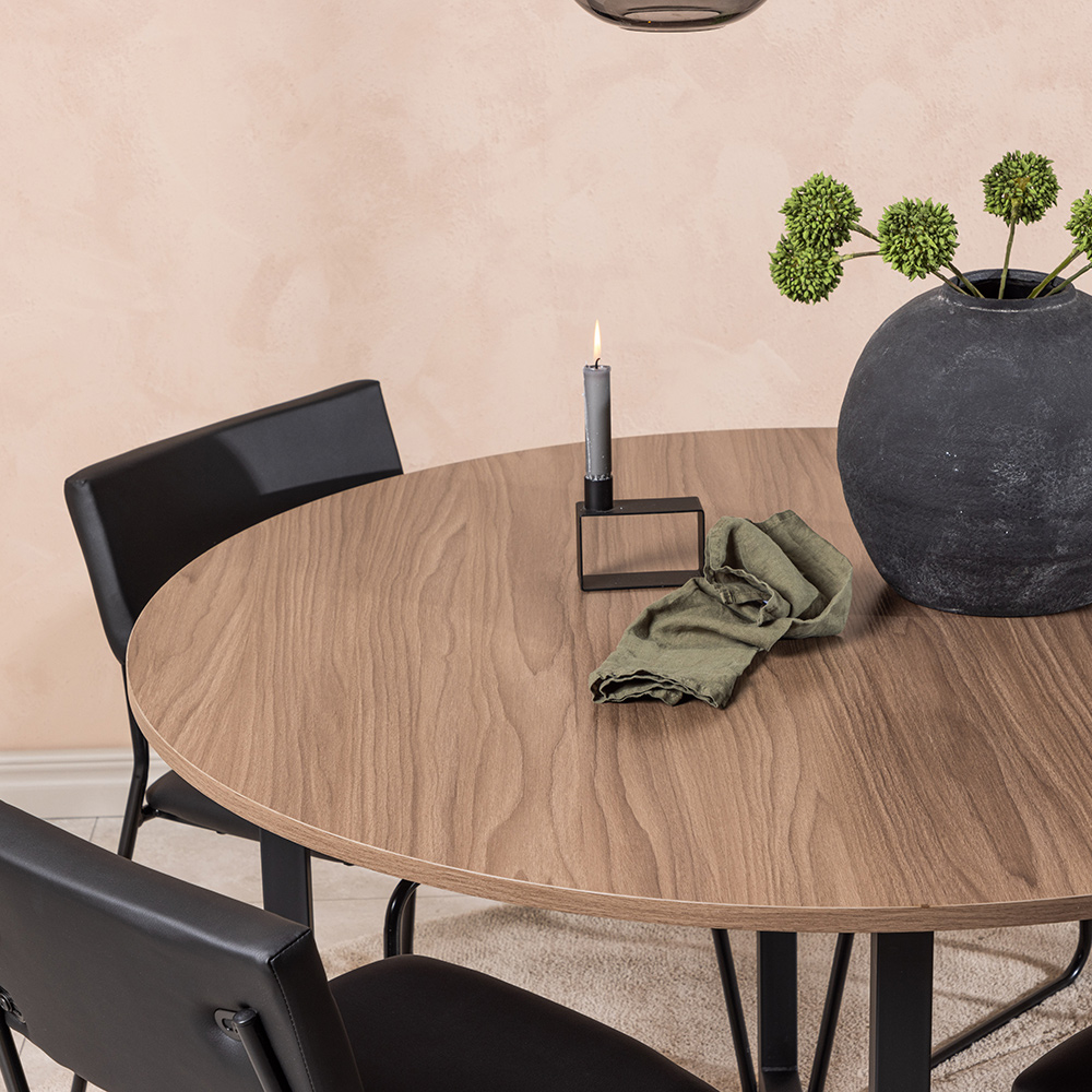 Spisegruppe Venture Home Durango Ø 120 cm med 4 Kenth Stoler
