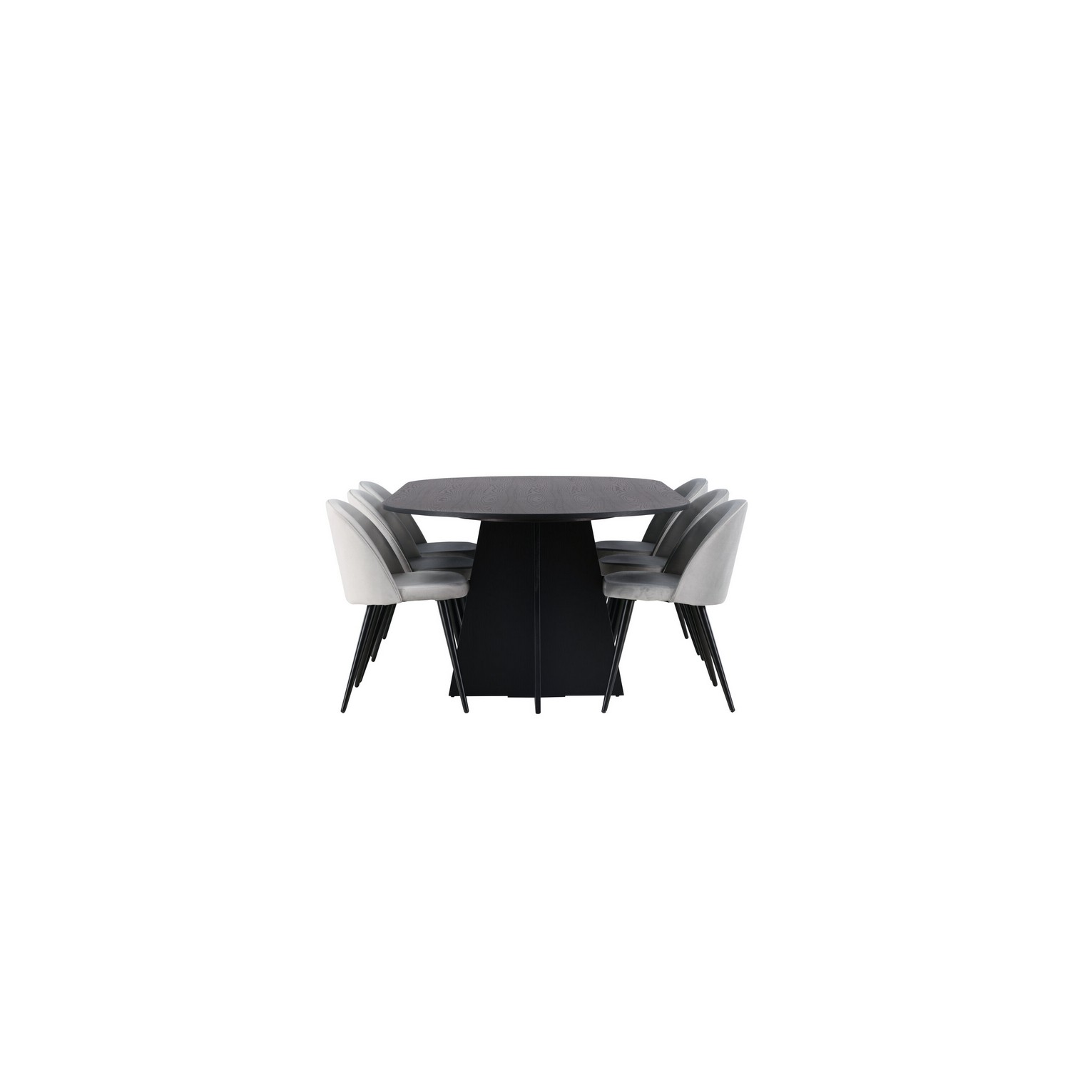 Spisegruppe Venture Home Bootcut Oval med 6 Velvet Stoler