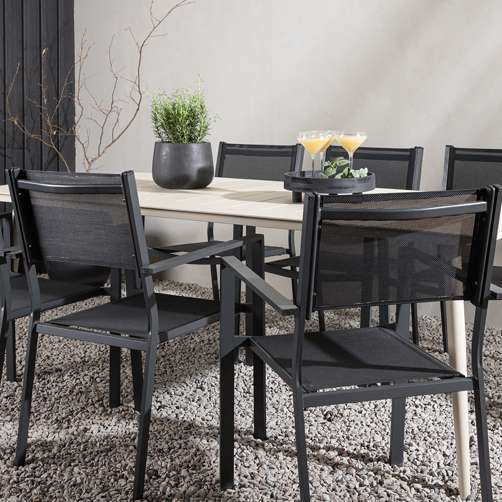 Spisegruppe Venture Home Lina med 6 Copacabana Stoler