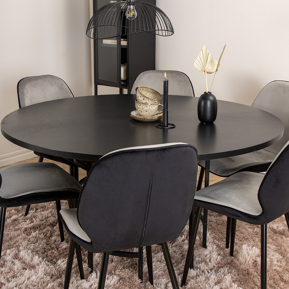 Spisegruppe furniture/fashion Copenhagen Ø140 cm med 6 Emma Stoler