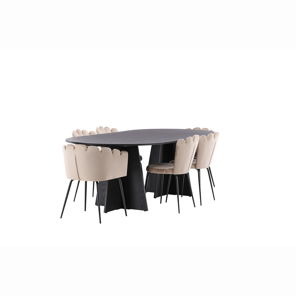 Spisegruppe Venture Home Bootcut med 4 Limhamn Light Stoler
