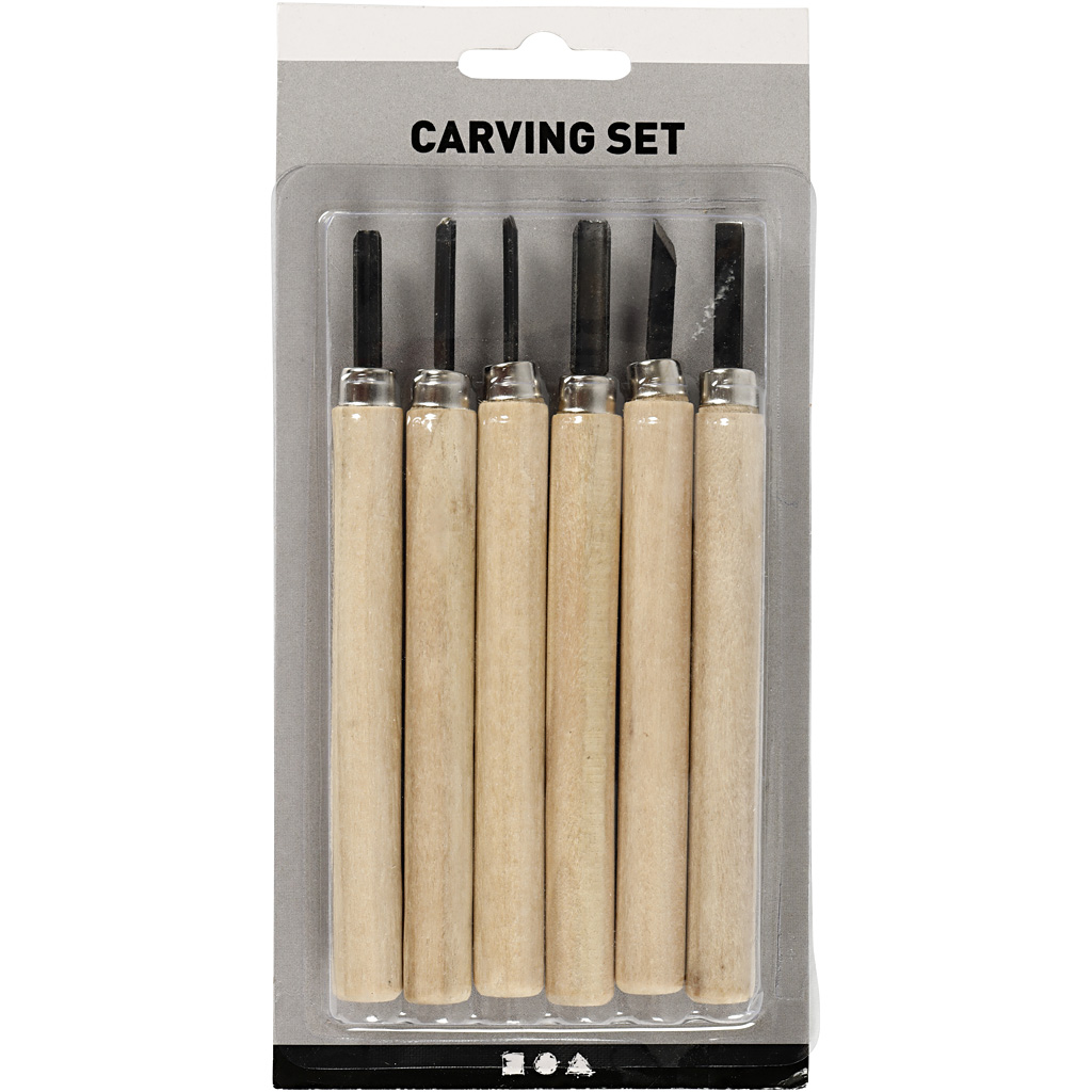 Utskjæringssett Creativ Company Wood 6 stk