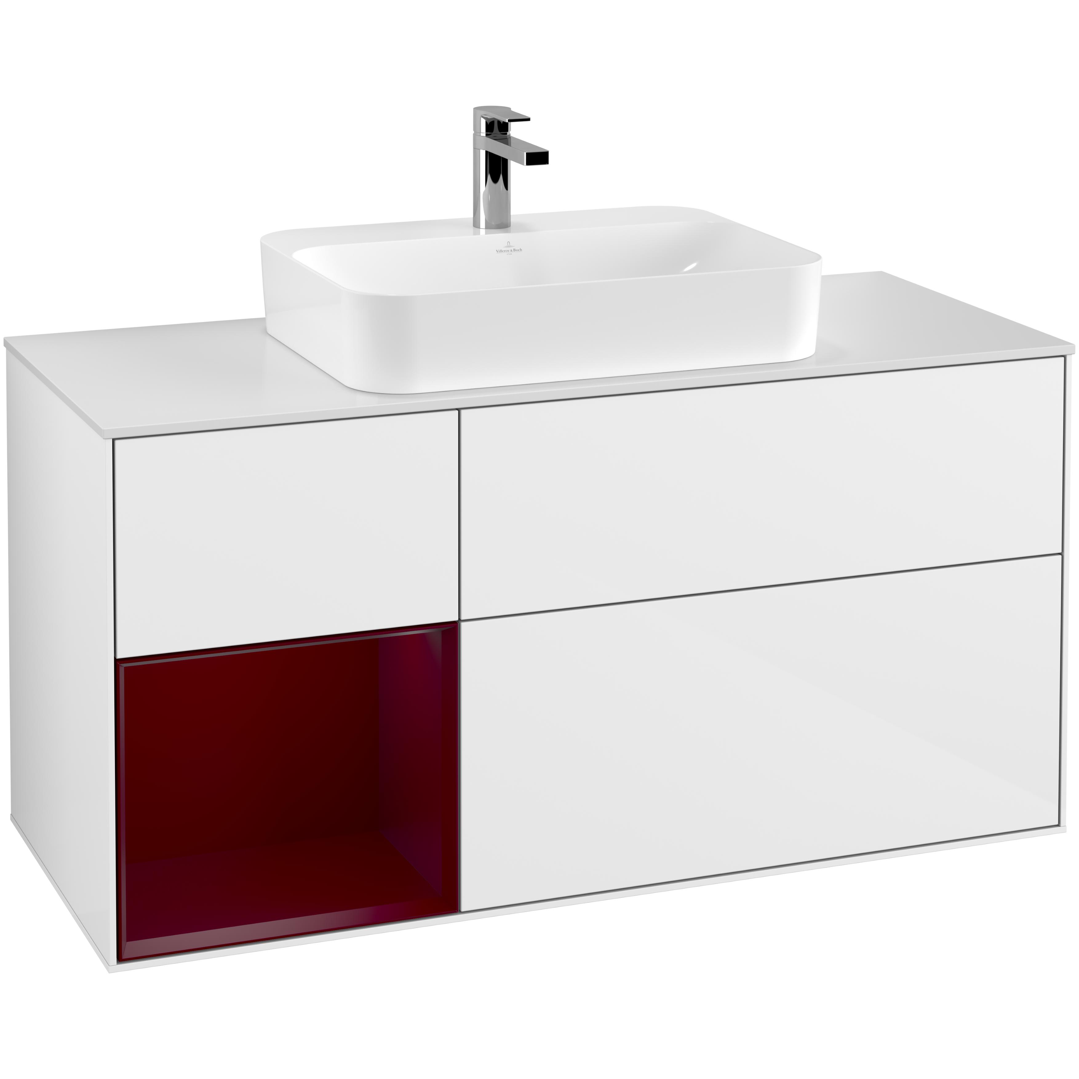Tvättställsskåp Villeroy & Boch Finion med 3 Lådor Hylla och Bänkskiva för Ytmonterat Tvättställ