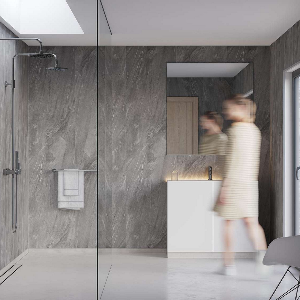 Baderomspanel Fibo 4009-M10 Grey Stone
