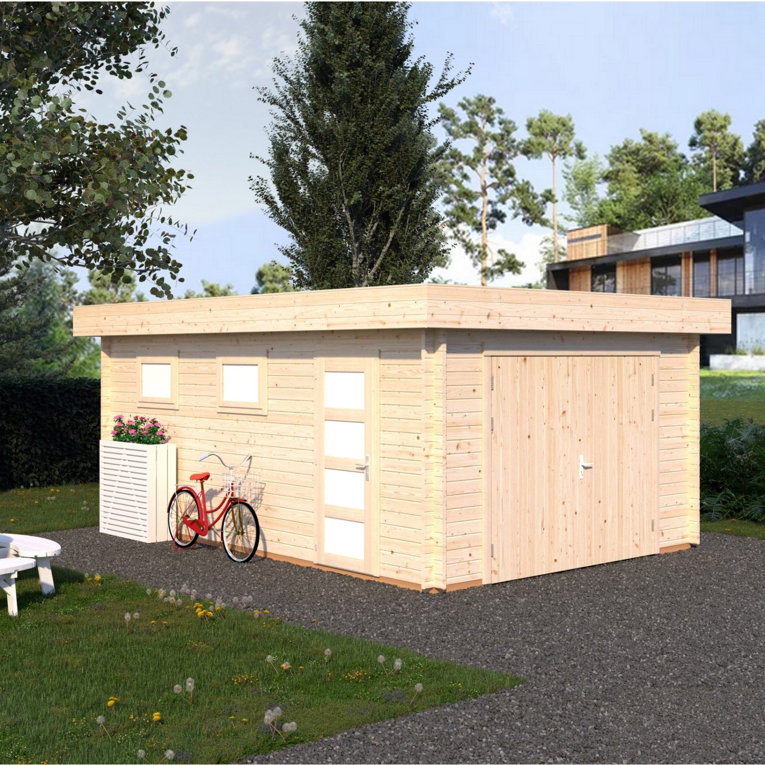 Garasje Palmako Rasmus 19 m2 med Dobbel Treport