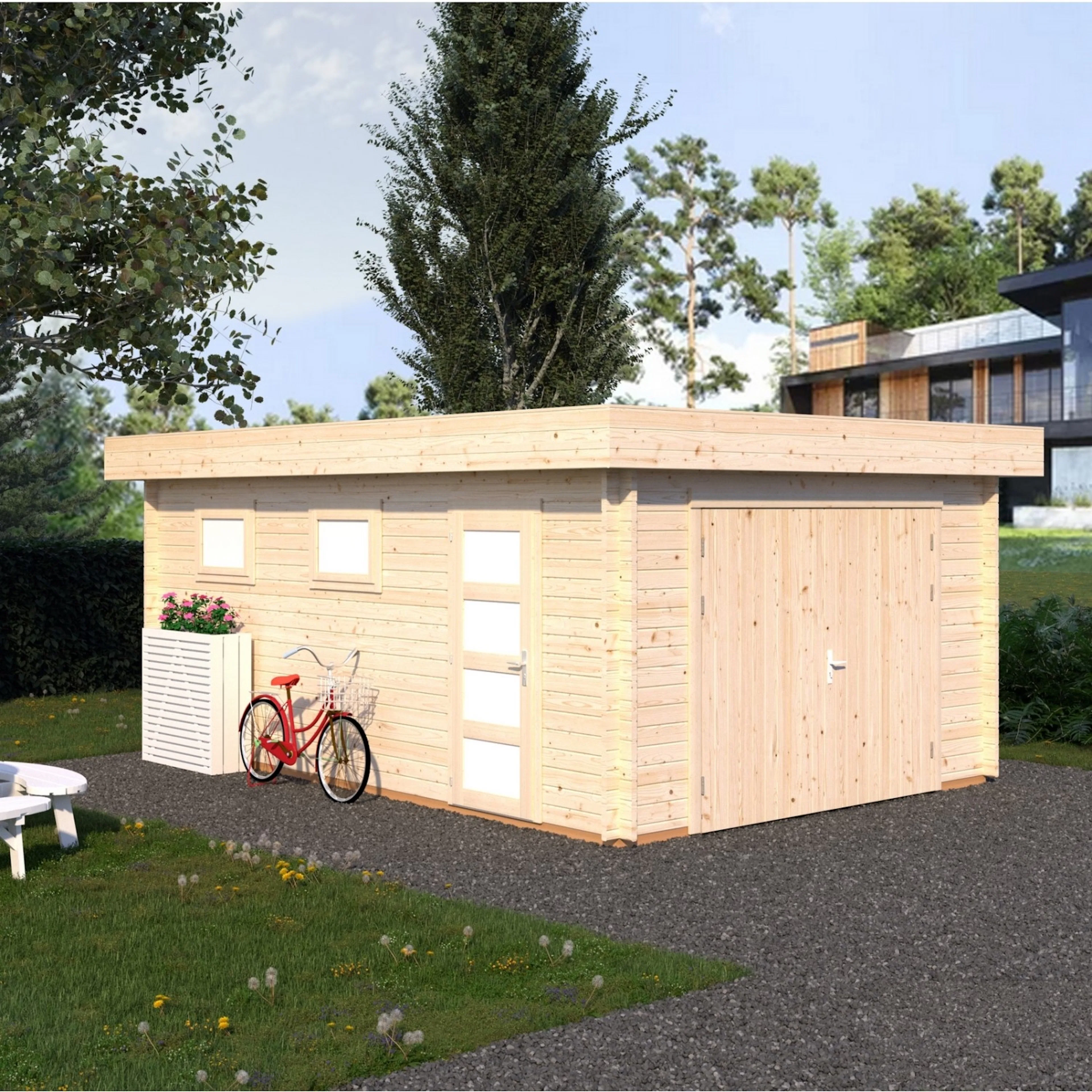 Garasje Palmako Rasmus 19 m2 med Dobbel Treport