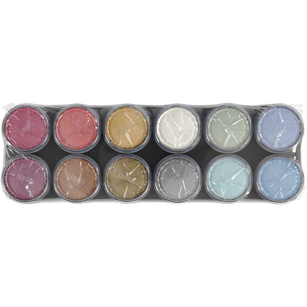 Ansiktsmaling Creativ Company Grimas Sminkepalett Perlemorsfarger 12x15 ml/1 stk