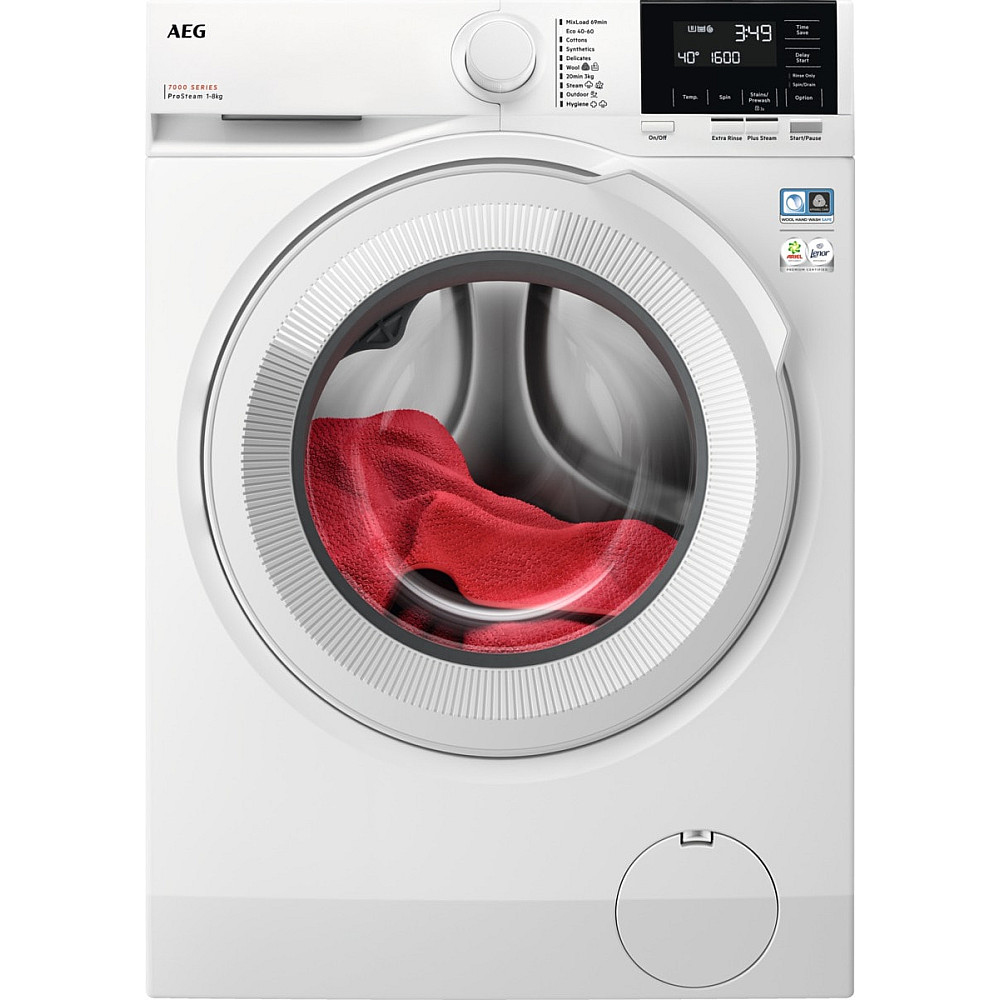 Frontmatet Vaskemaskin AEG LR722G86A ProSteam 7000 Hvit