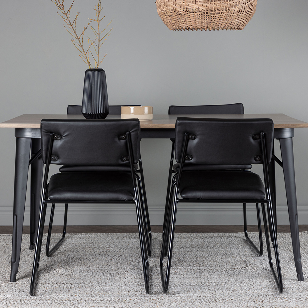 Spisegruppe Venture Home Tempe 140 cm med 4 Kenth Stoler
