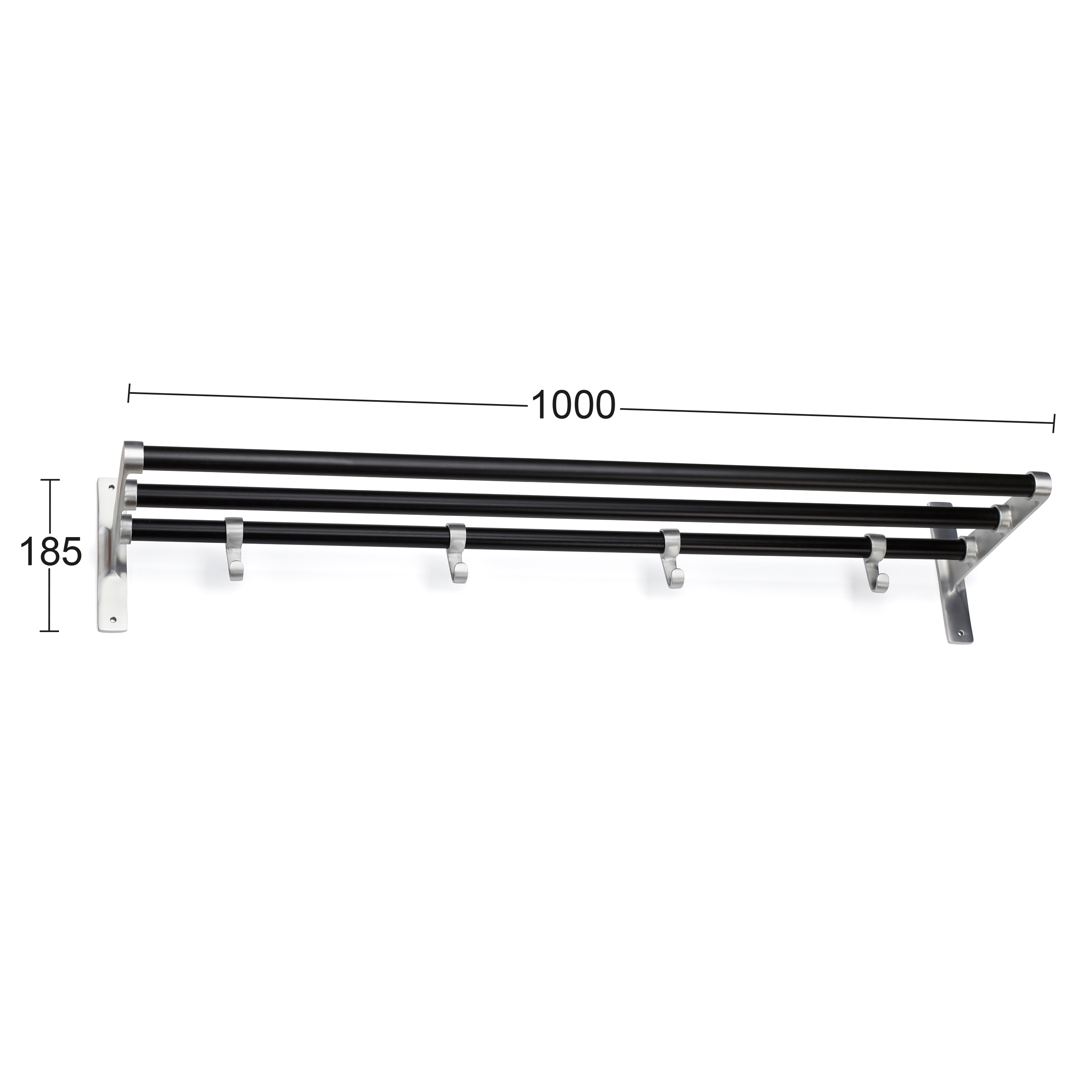 Hatthylla Habo Elegant 100cm Aluminium Svart