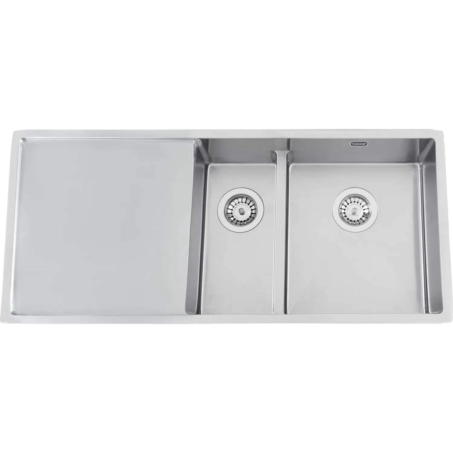 Diskho Nordic Tech Radius 60 KX Nickel med avställningsyta Stor vask til Høyre