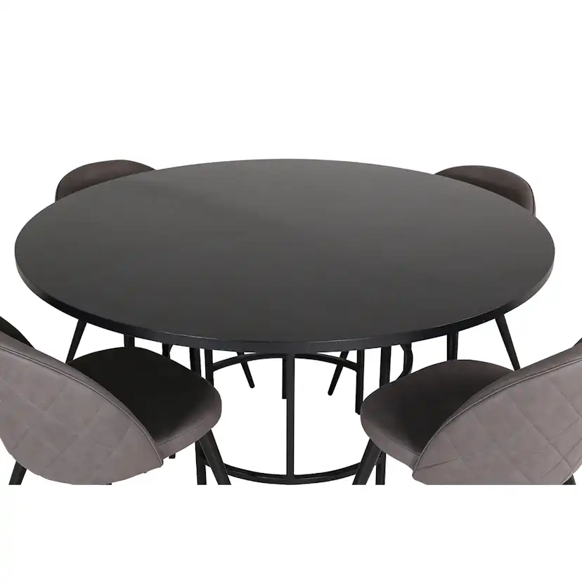 Spisegruppe furniture/fashion Copenhagen Ø140 cm med 4 Velvet Stoler