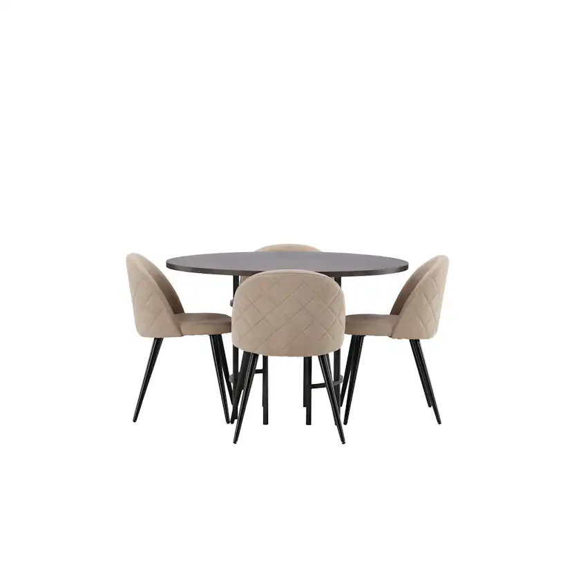 Spisegruppe Venture Home Copenhagen med 4 Velvet Stitches Stoler