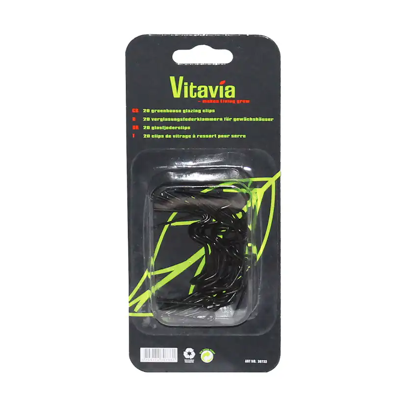 Glassclips Vitavia Sort 20 stk