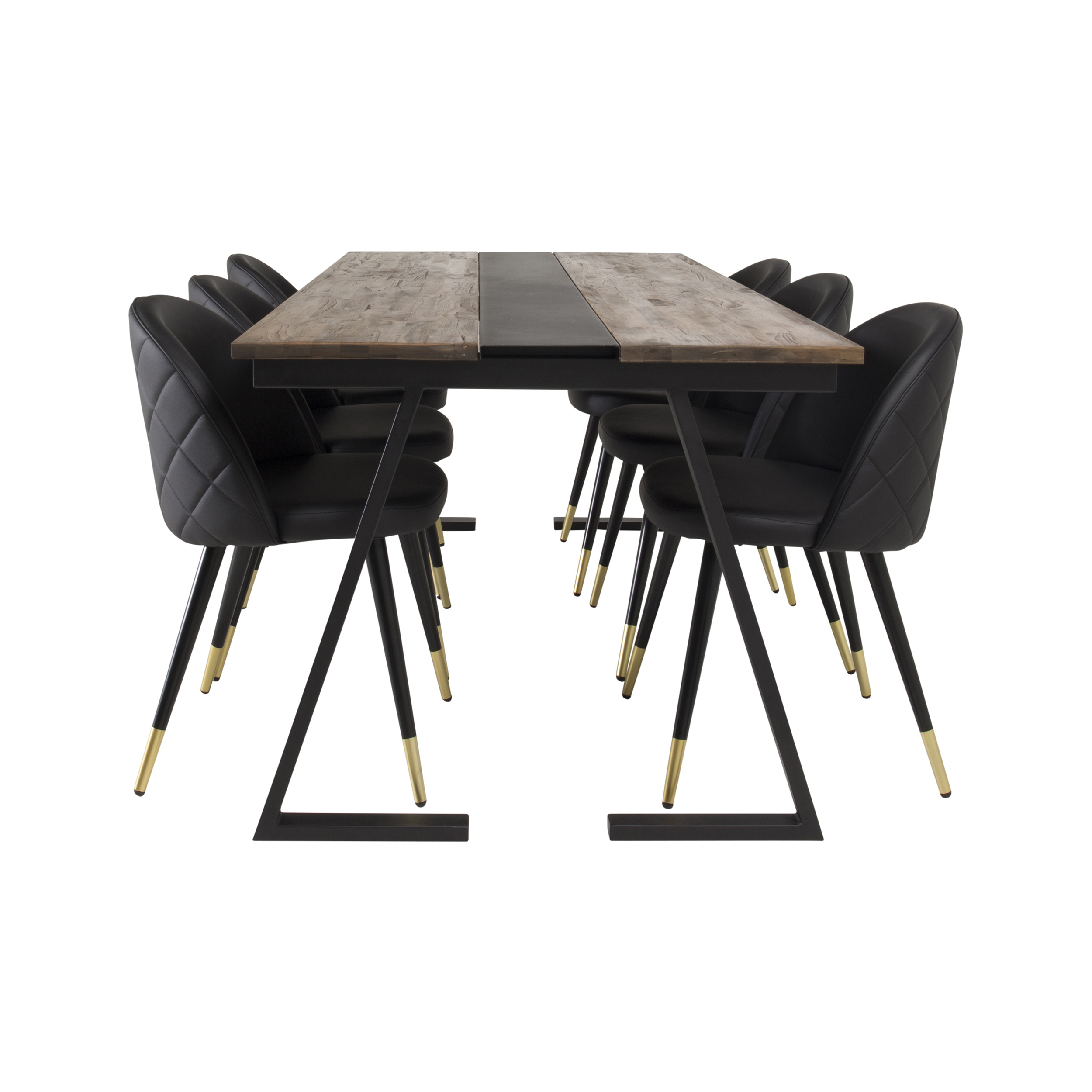 Spisegruppe Venture Home Jane med 6 Valentina Stoler Mörk Teak