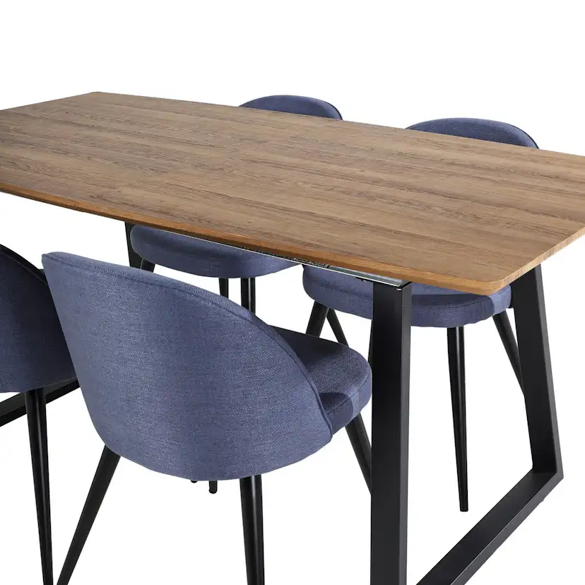Spisegruppe Venture Home Ina med 4 Valentina Stoler Polyester