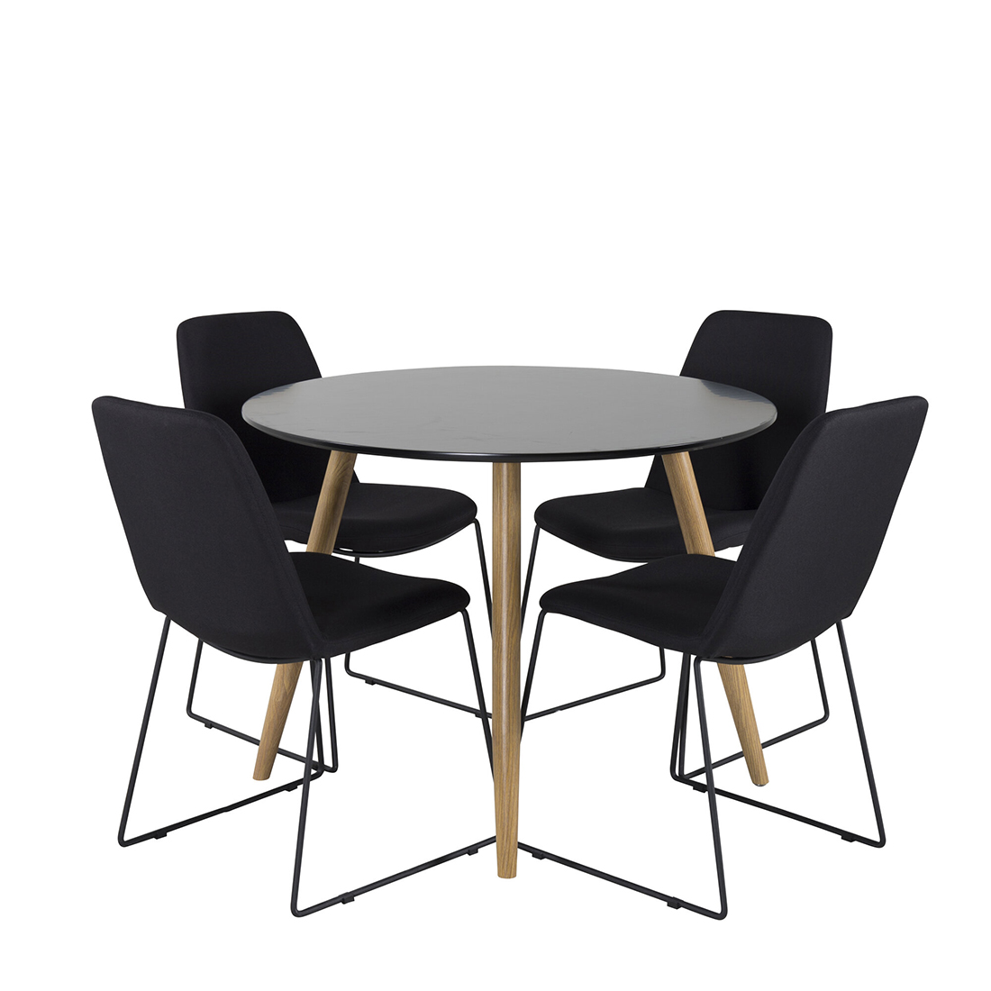 Spisegruppe Venture Home Plaza Ø100 cm med 4st Muce Spisestoler