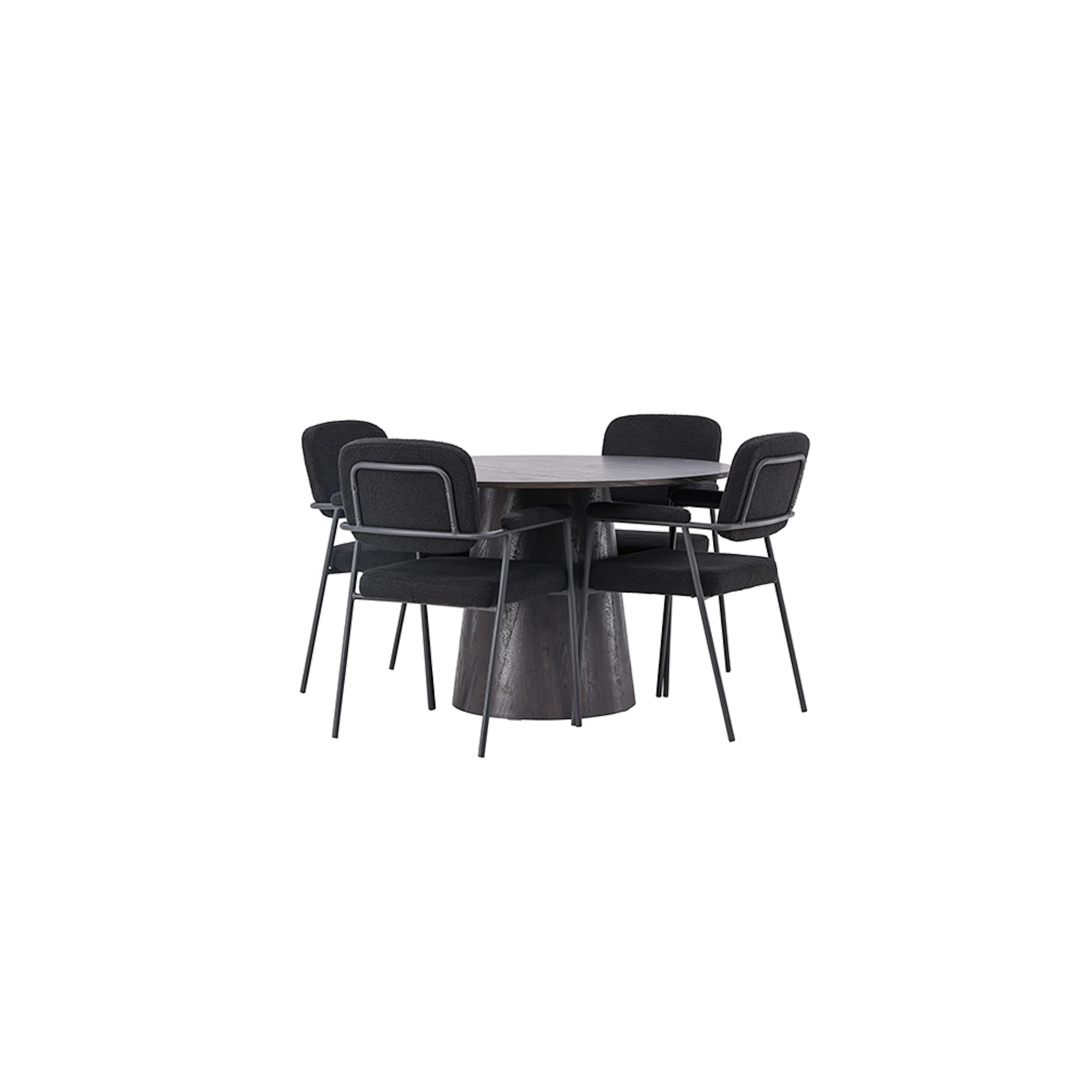 Spisegruppe Venture Home Lanzo Ø120 cm med 4 stk Yesterday Stoler
