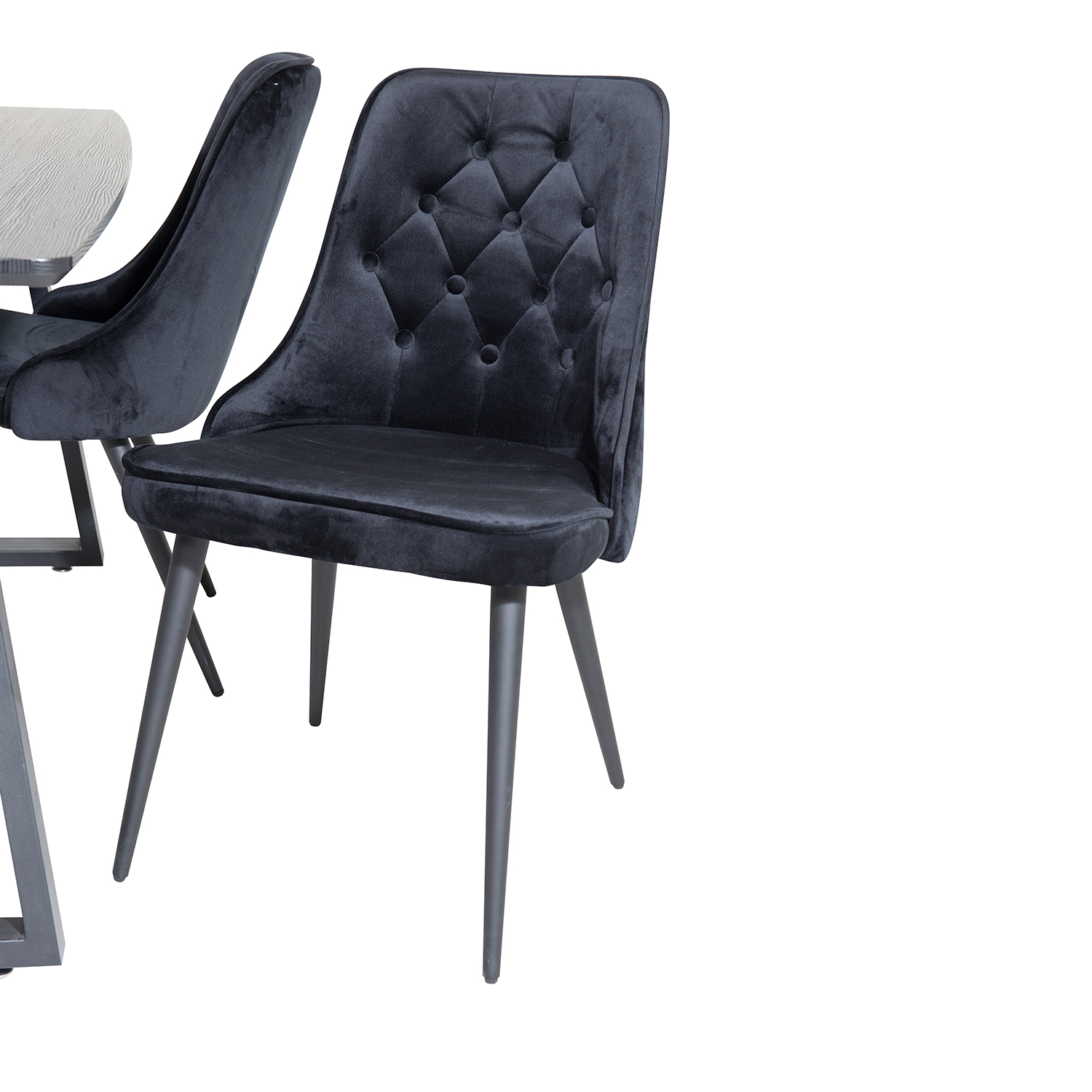 Spisegruppe Venture Home Ina med 4 Vera Stoler Fløyel