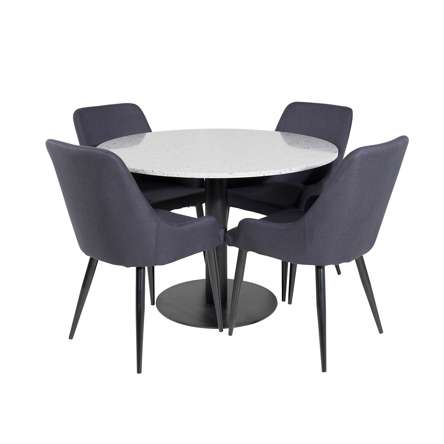 Spisegruppe Venture Home Roxanna med 4 Plake Stoler Rundt