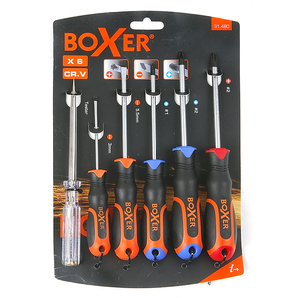 Skrutrekkersett Boxer 6-deler