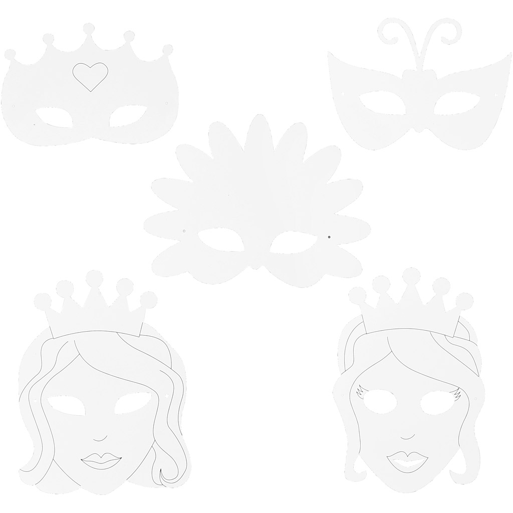 Eventyrmaske Creativ Company Hvit 16 stk/1 Pk