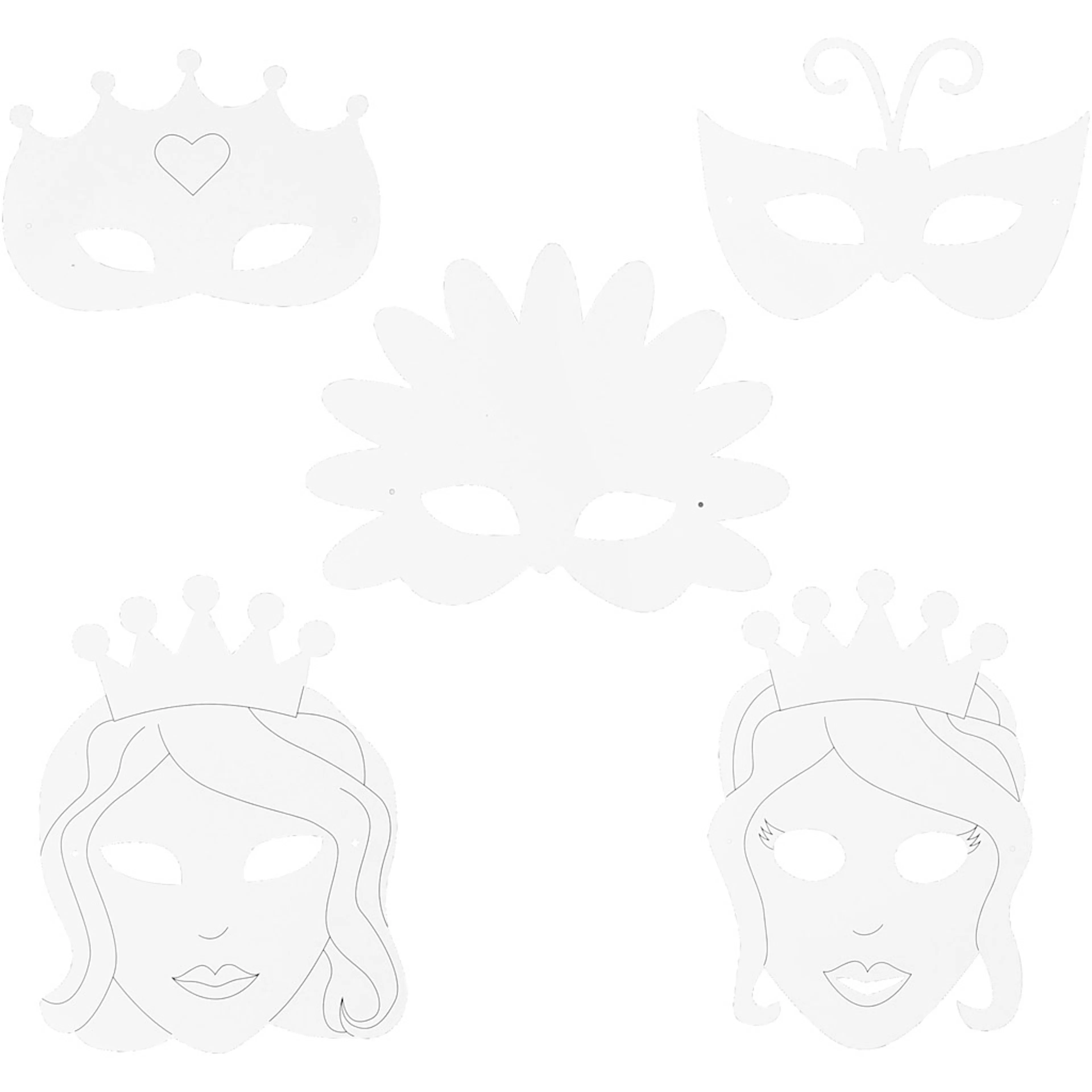 Eventyrmaske Creativ Company Hvit 16 stk/1 Pk