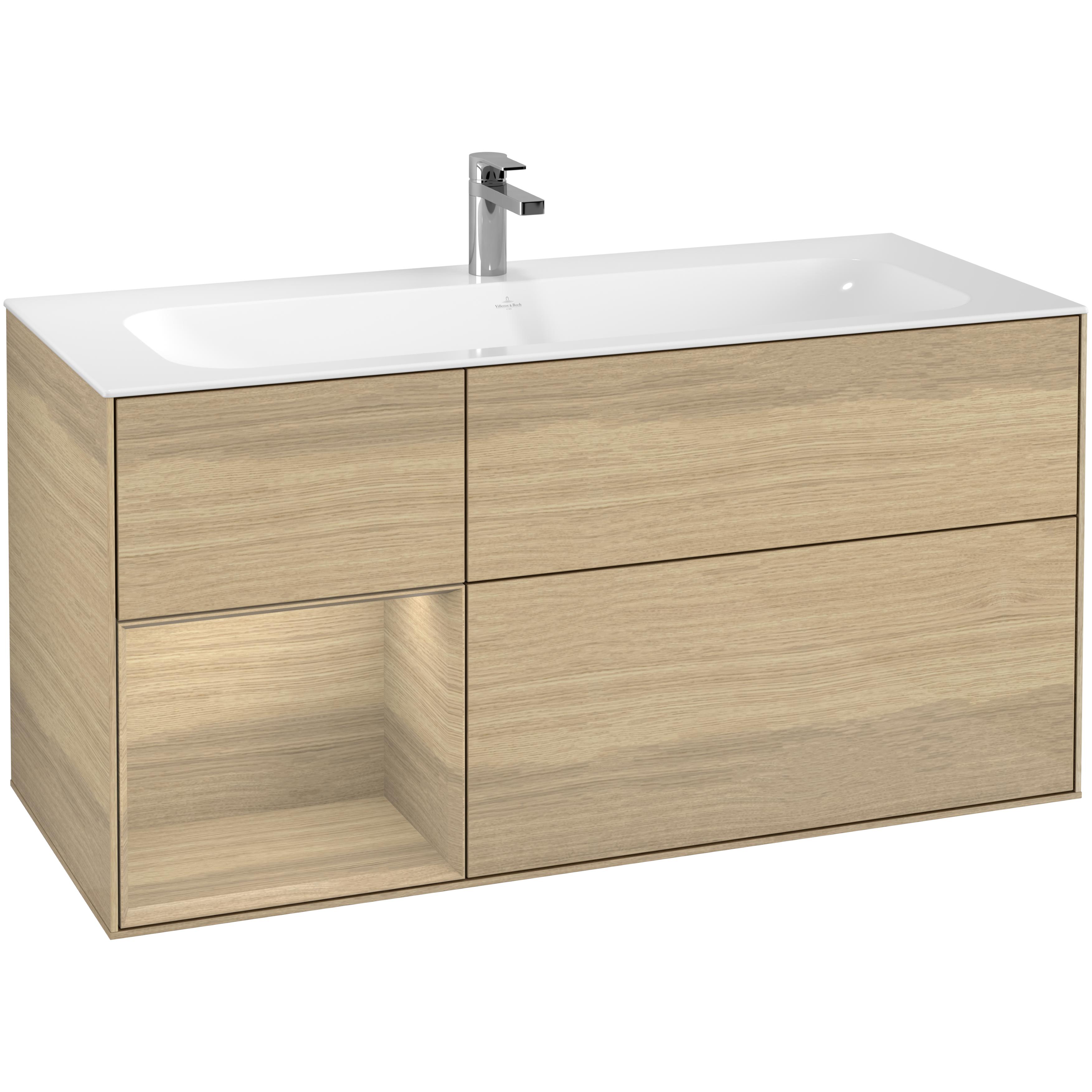 Tv&auml;ttst&auml;llssk&aring;p Villeroy & Boch Finion med 3 L&aring;dor och Hylla f&ouml;r Inbyggt Tv&auml;ttst&auml;ll