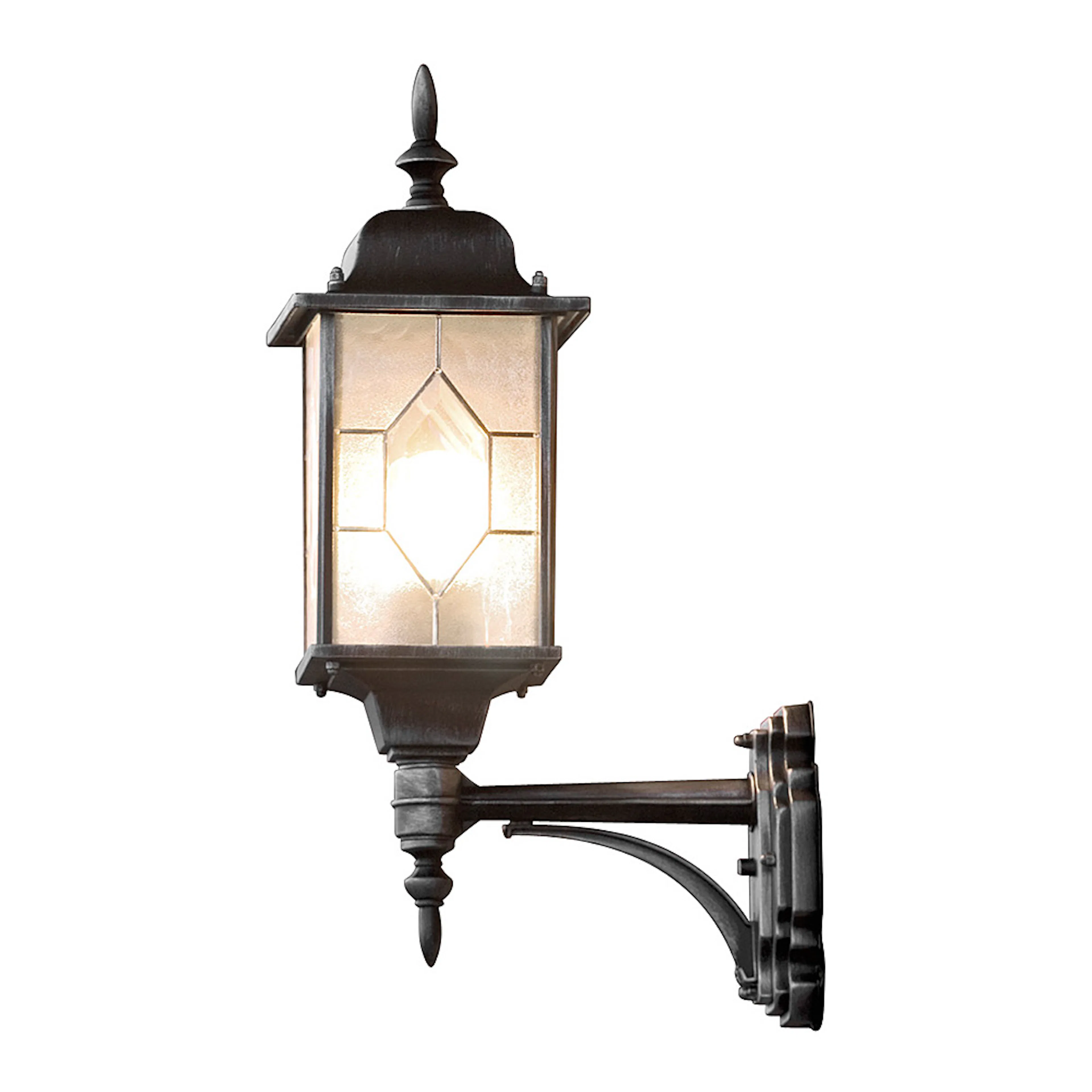 Vegglampe Gnosjö Konstsmide Milano Opp E27 Sort/sølv