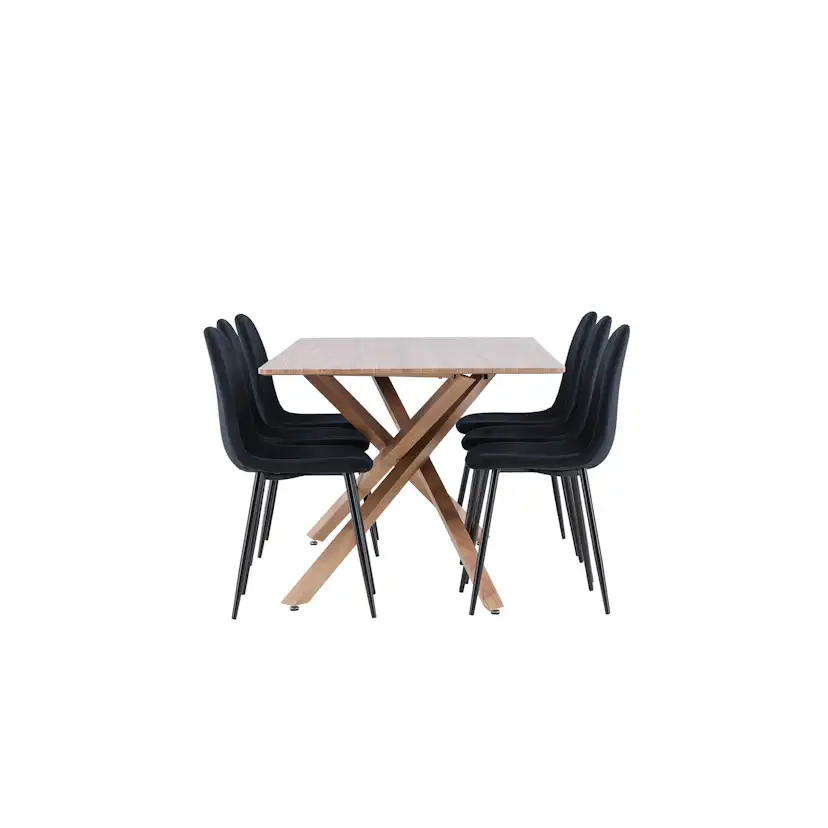 Spisegruppe Venture Home Piazza 180 med 6 stk Polar Stoler Fløyel