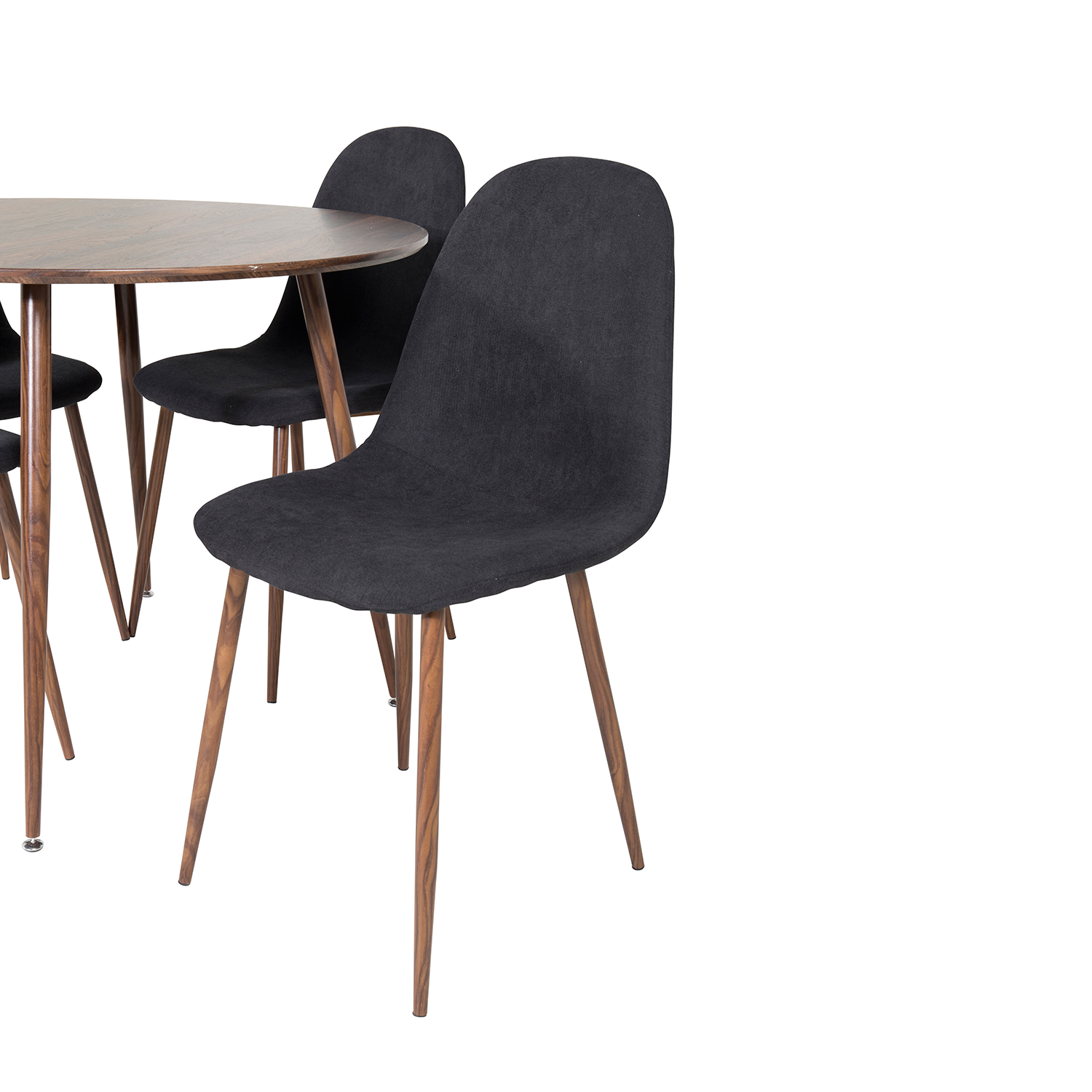Spisegruppe Venture Home Plake med 4 Pobbie Stoler Polyester Rundt