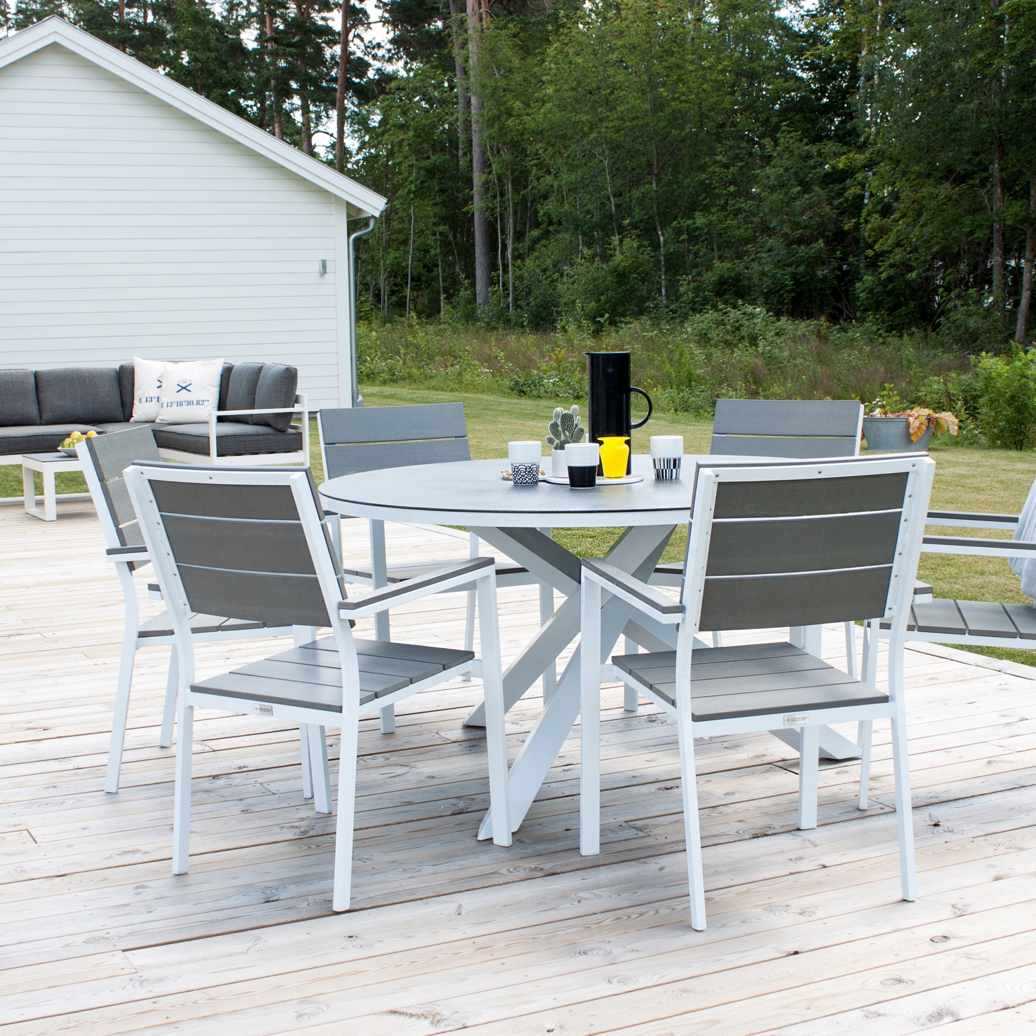 Spisegruppe Venture Home Copacabana med 6 Lova Lenestoler