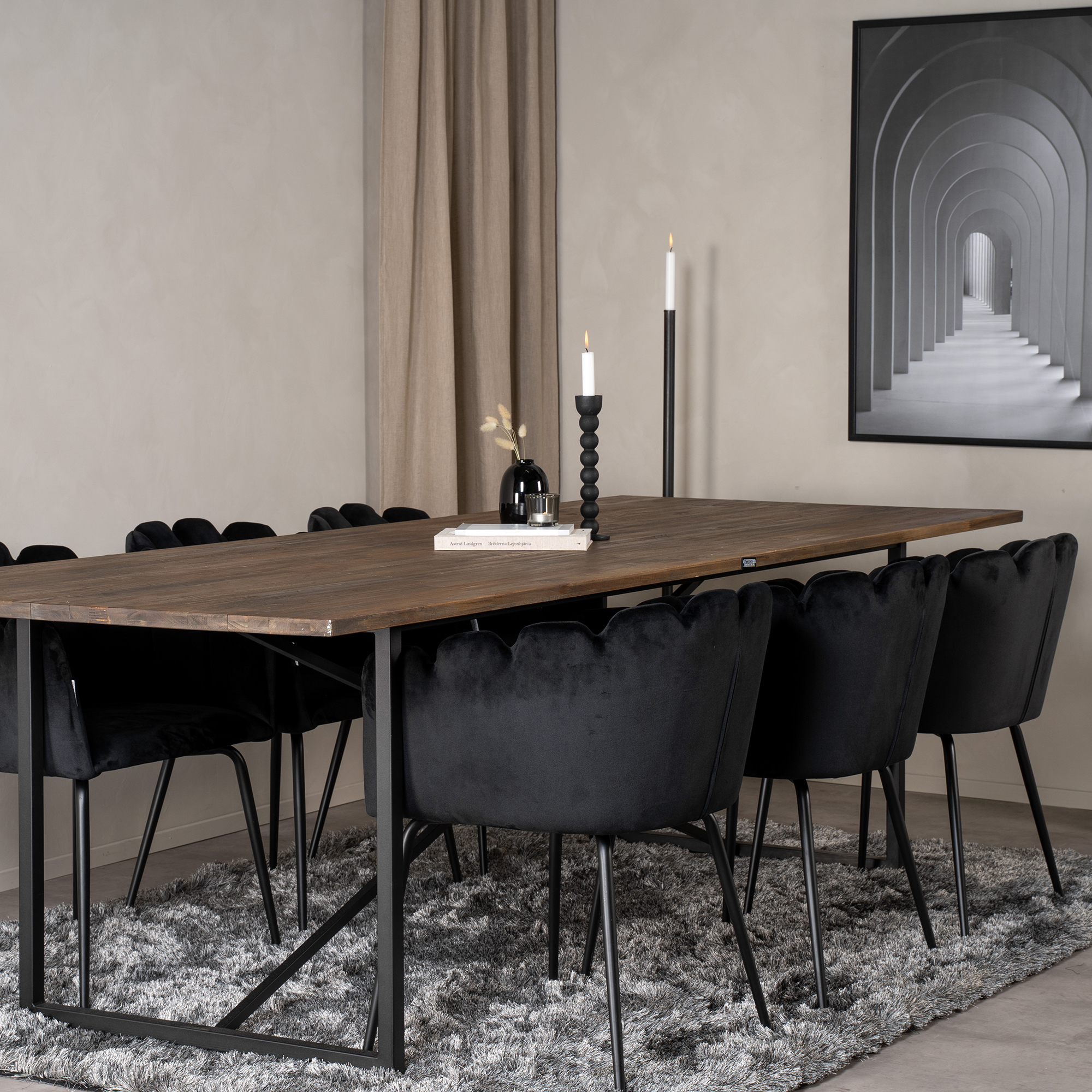 Spisegruppe Venture Home Peo med 6 Limhamn Stoler
