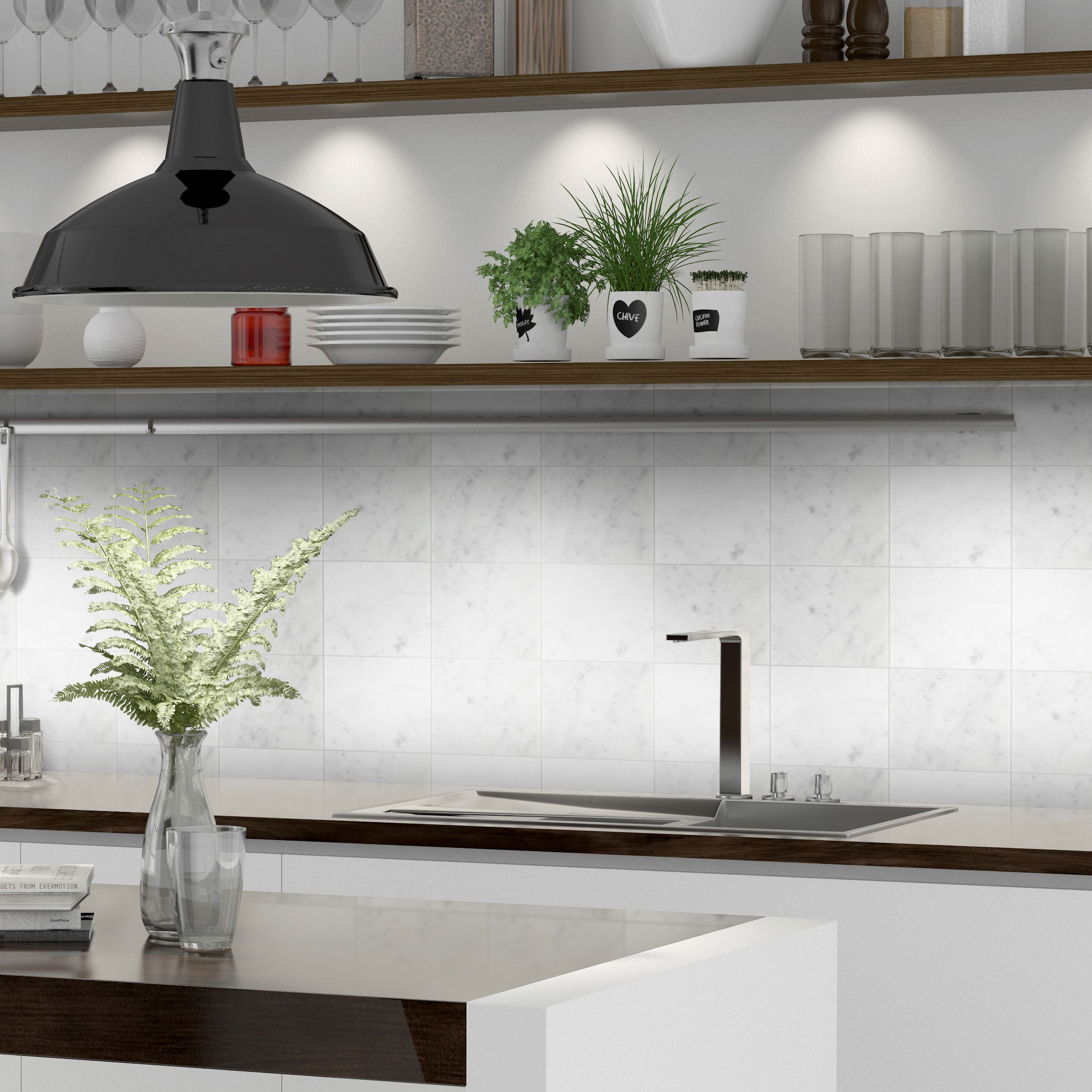 Marmor Arredo Bianco Carrara C Honed Hvit 15x15 cm