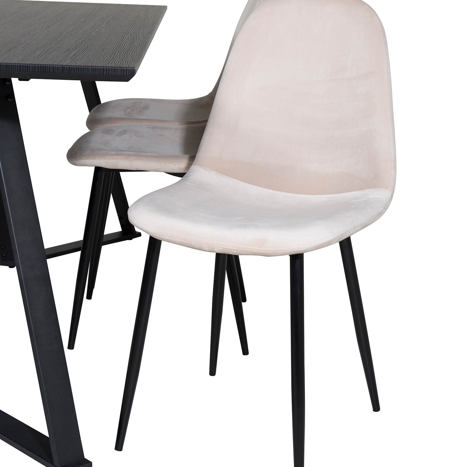 Spisegruppe Venture Home Madde med 6 Pobbie Stoler Fløyel