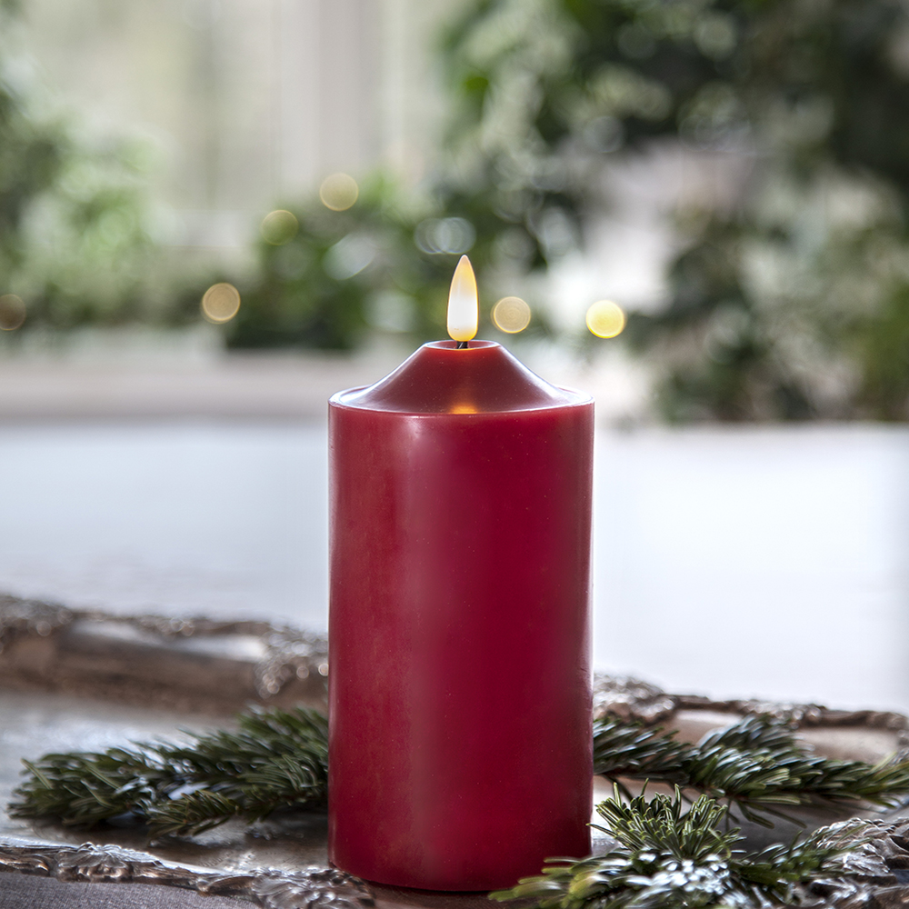 LED-Kubbelys Star Trading Flamme Rød