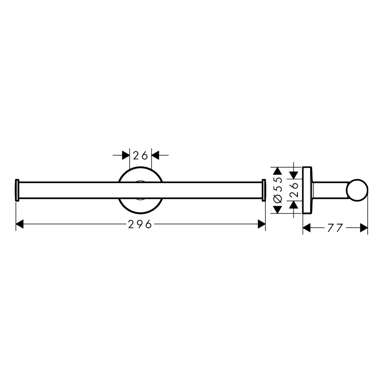 Toalettpappershållare Hansgrohe Logis Krom 296