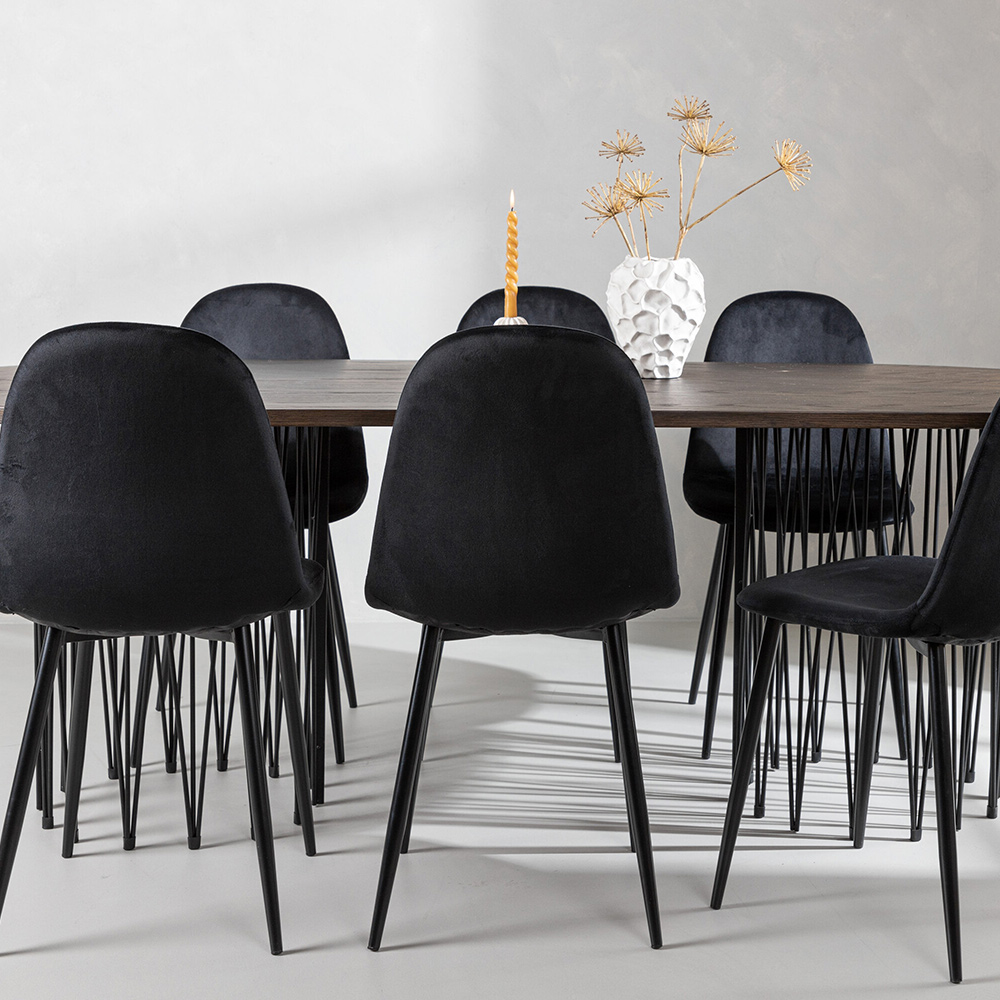 Spisegruppe Venture Home Stone med 6 Polar Stoler Fløyel