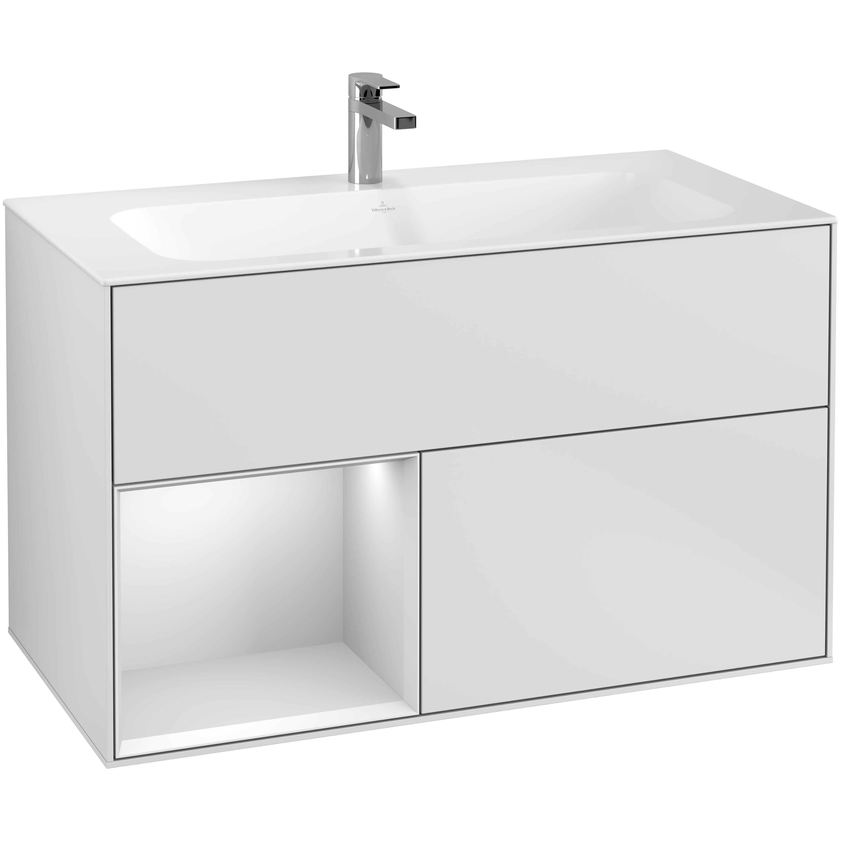 Tvättställsskåp Villeroy & Boch Finion med 2 Lådor och Hylla för Inbyggt Tvättställ | badrum - badrumsmobler - tvattstallsskap-och-kommod | KakelKungen