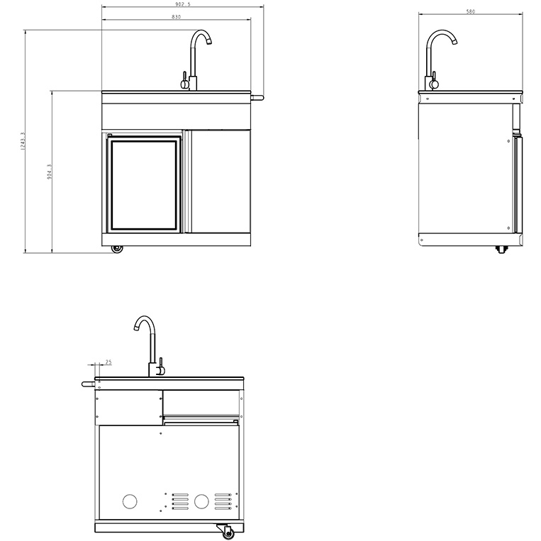 Frittstående Utekjøkken Myoutdoorkitchen Pure Compact Black