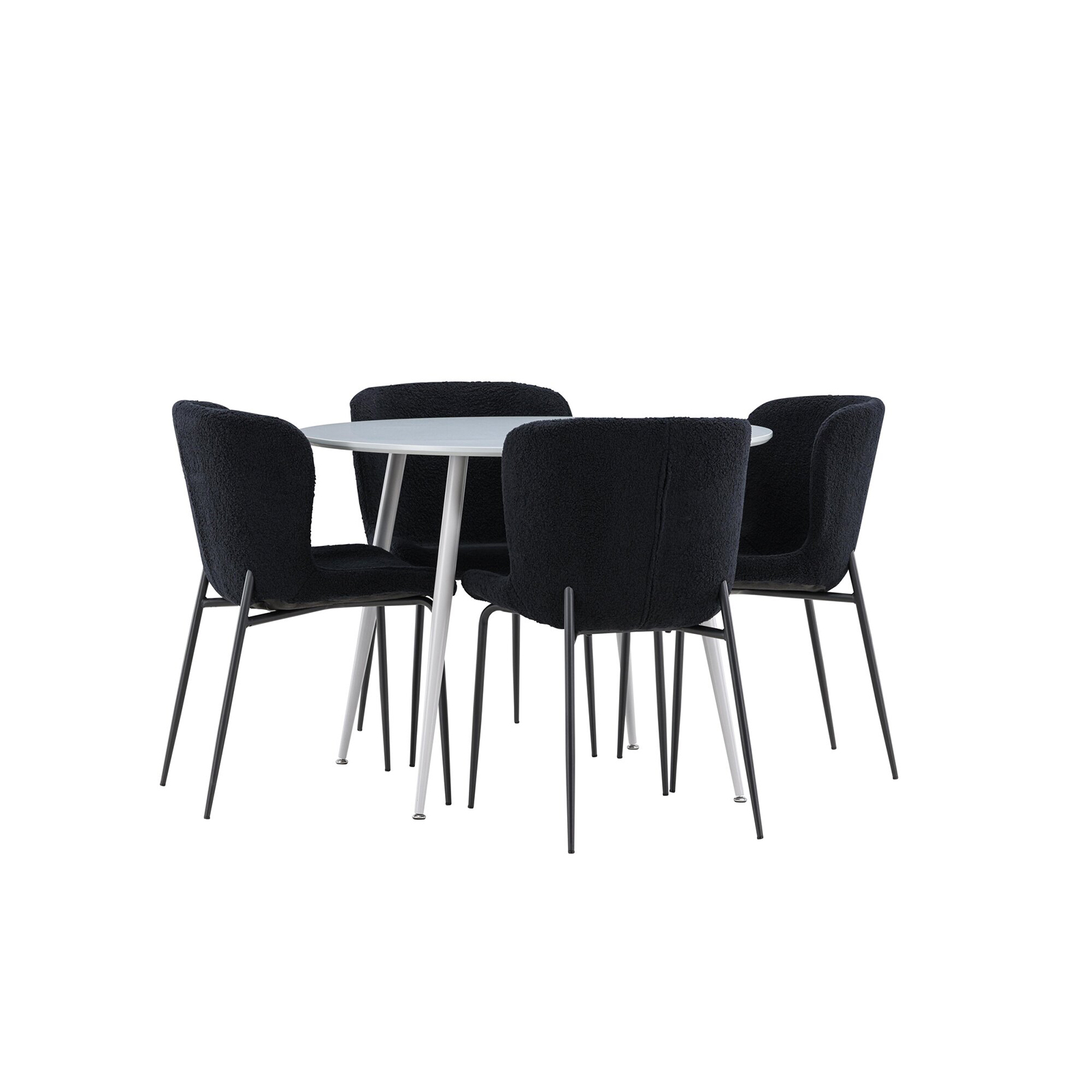 Spisegruppe Venture Home Plaza Ø100 med 4 stk Modesto Stoler