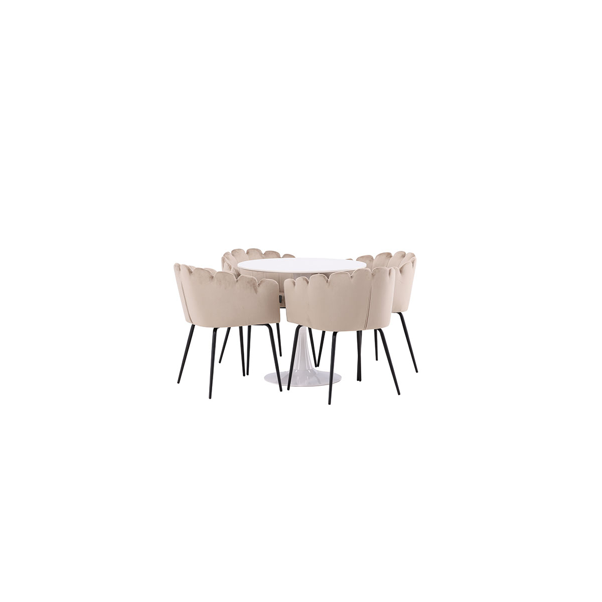 Spisegruppe Venture Home Hamden Ø80 cm med 4 Limhamn Stoler