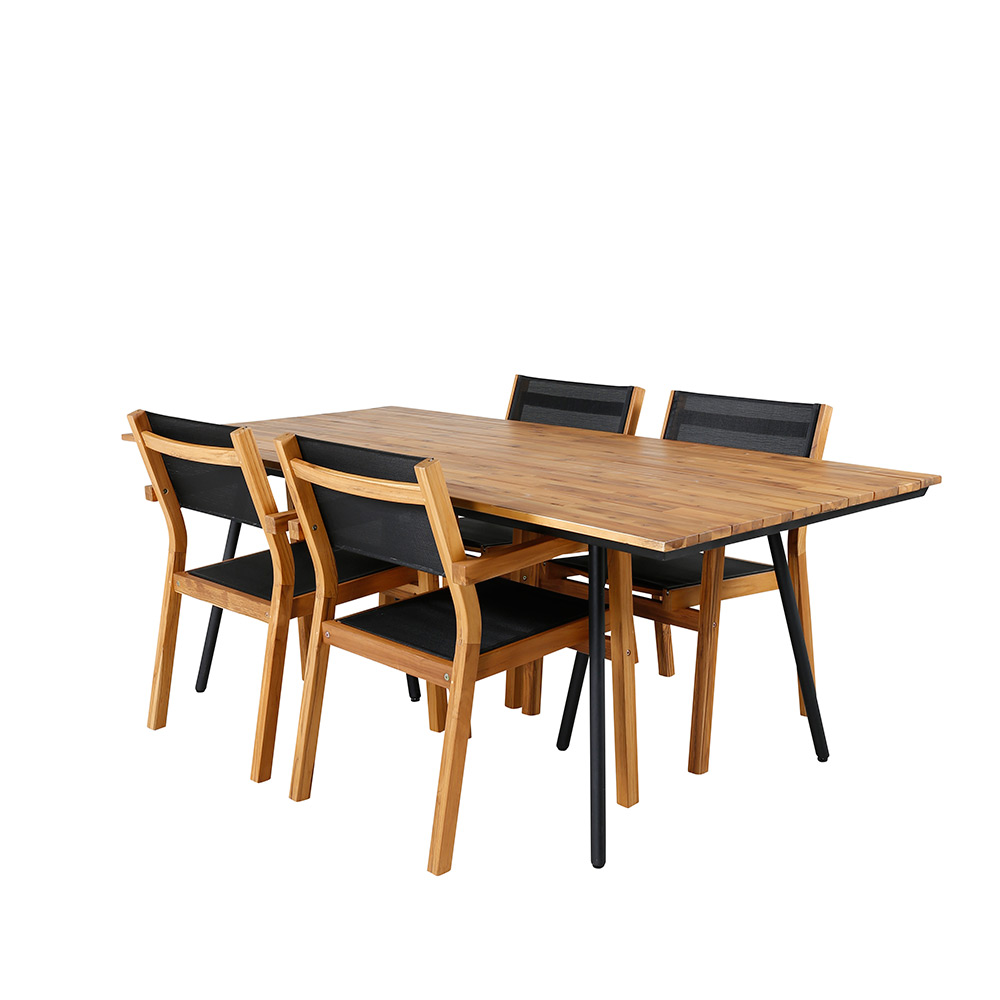 Spisegruppe Venture Home Chane med 4 Vum Stablebare Spisestoler