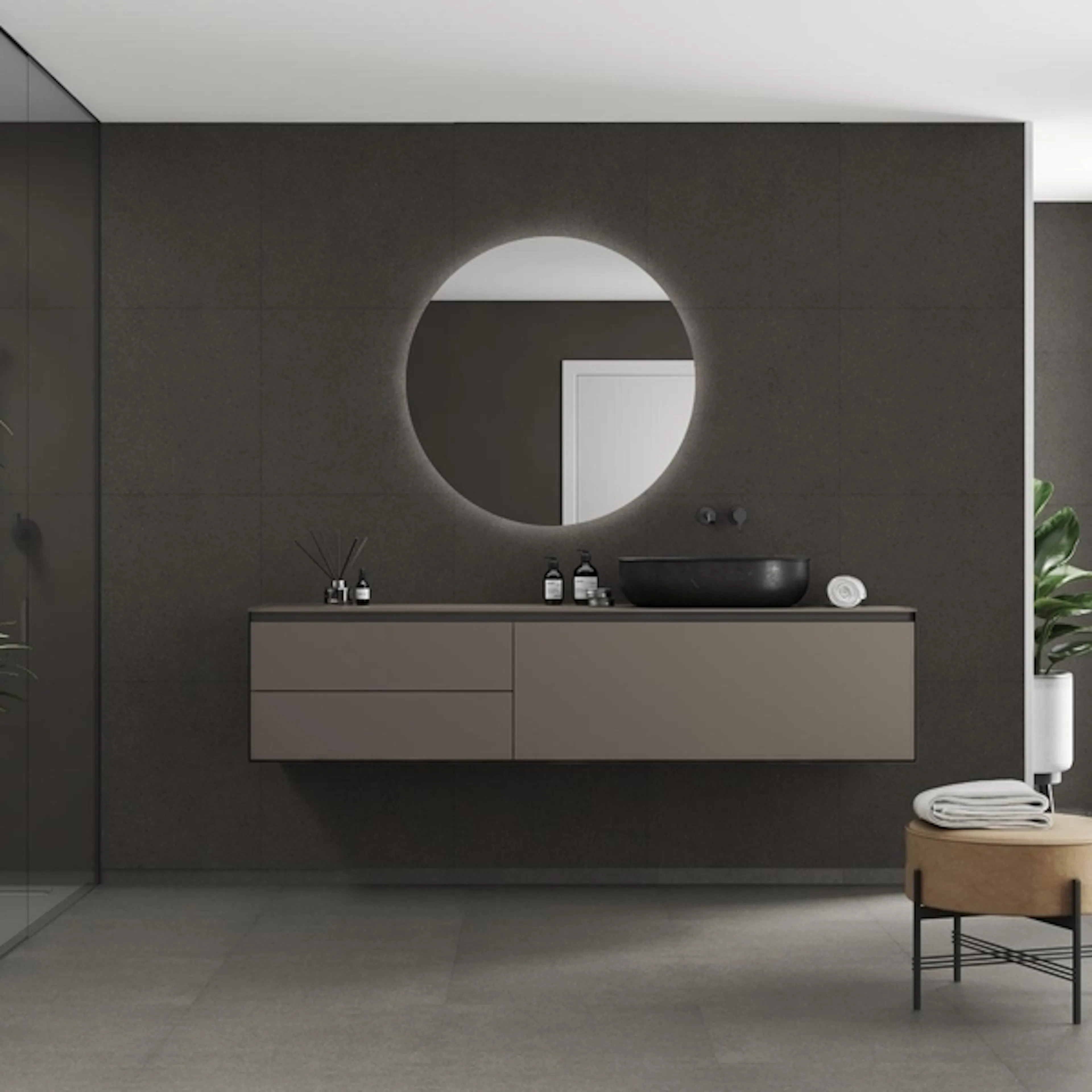 Baderomspanel Fibo 4003-M6060 Grey Terrazzo