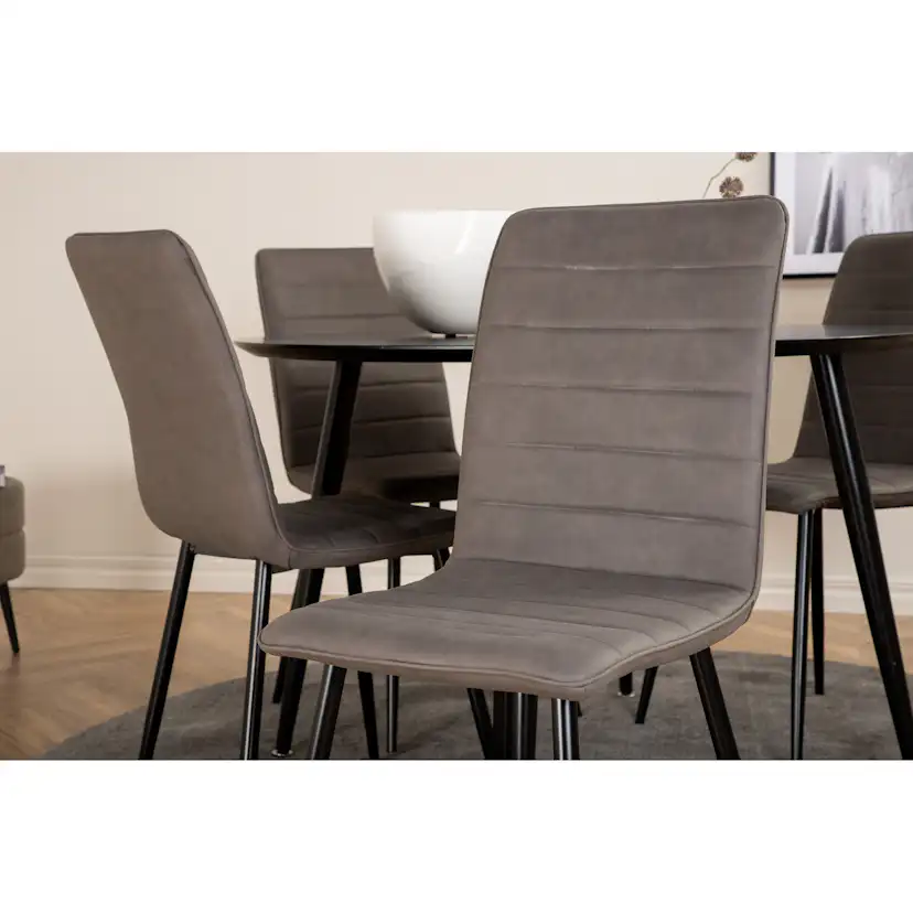 Spisegruppe Venture Home Dipp Ø115 cm med 4 Windu Stoler