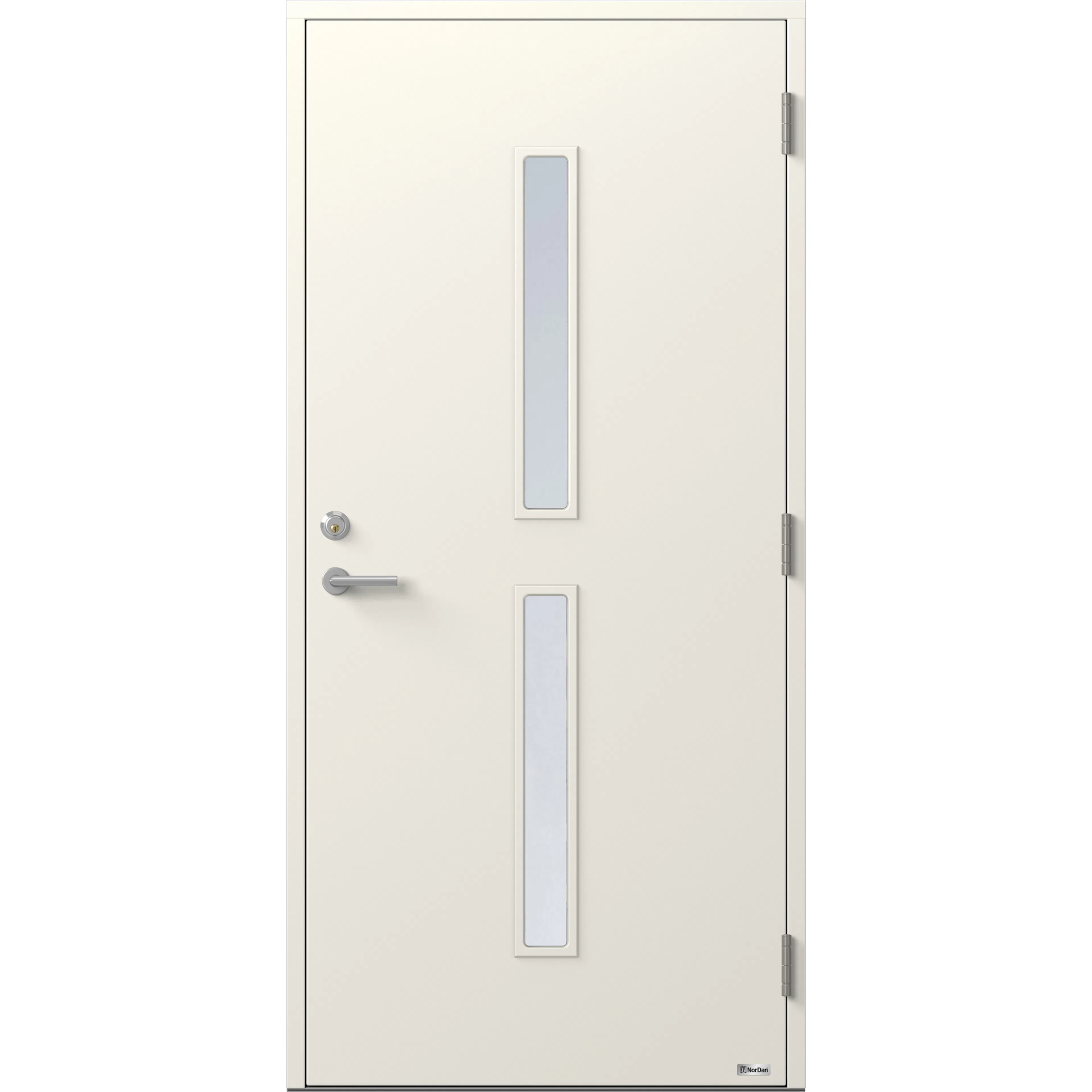 Ytterdør NorDan Rena 2, BxH: 90x200 cm, Høyre, Hvit NCS S0502-Y