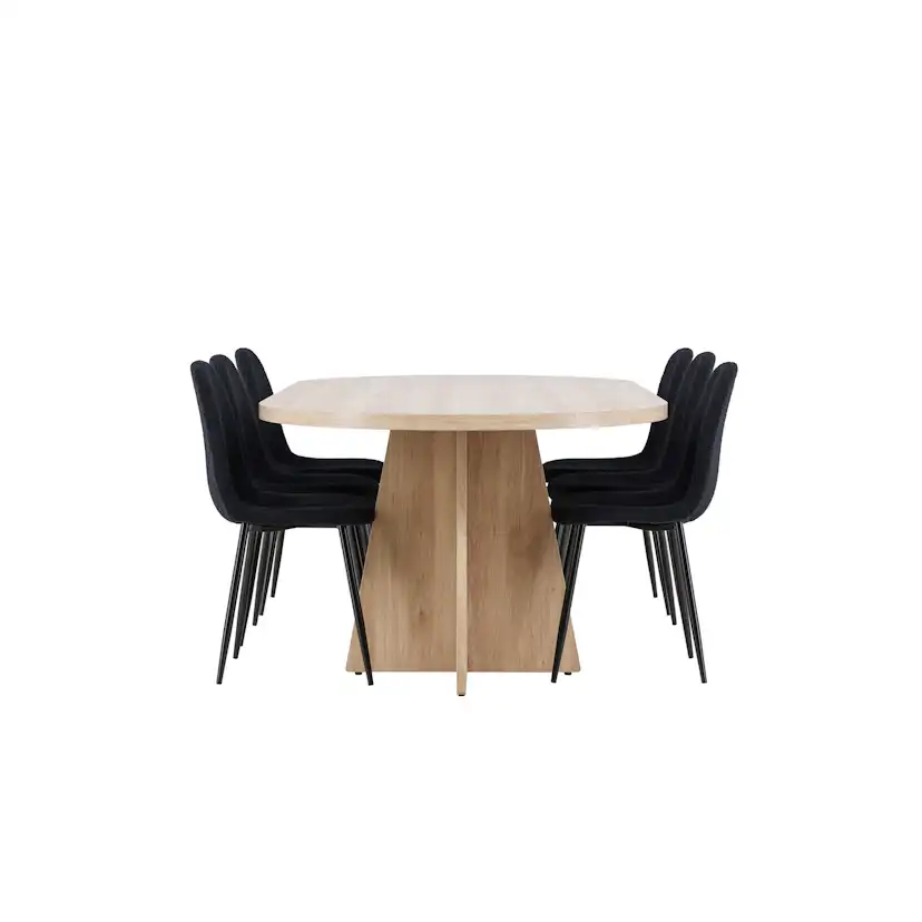 Spisegruppe Venture Home Bootcut 230 med 6 stk Polar Stoler Teddy