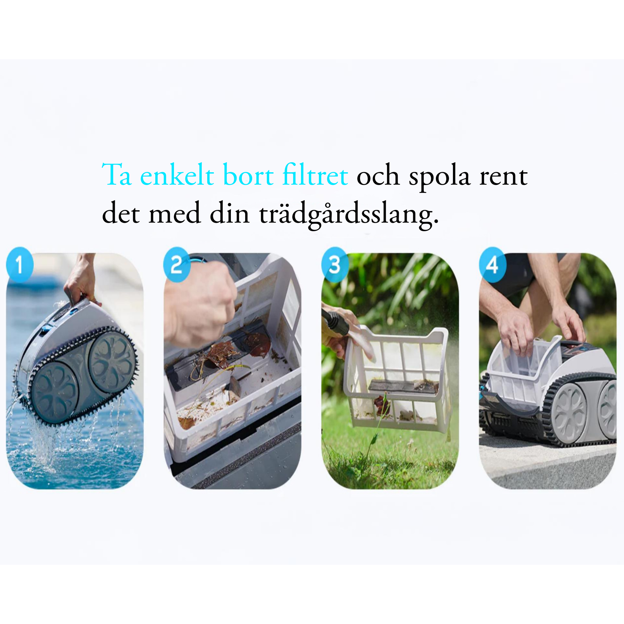 Batteridrevet Veggående Bassengrobot fra Lyfco Piraya