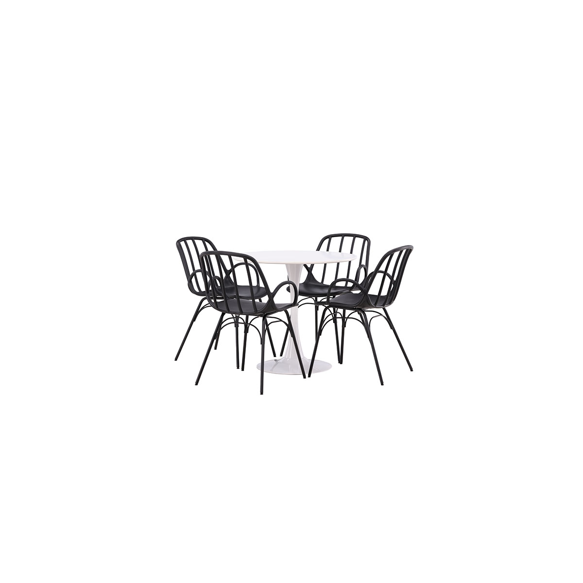 Spisegruppe Venture Home Hamden Ø80 cm med 4 Dyrön Stoler
